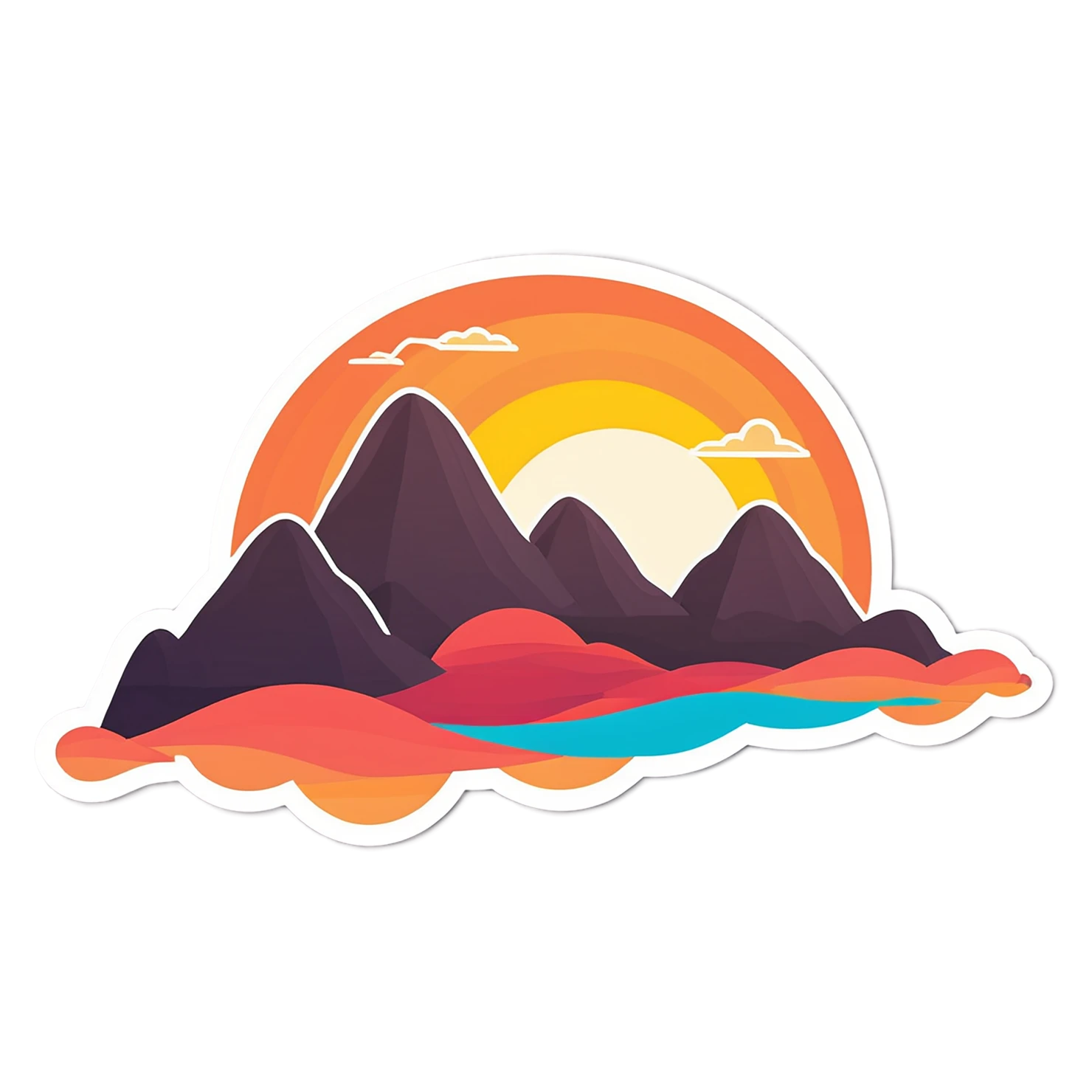 Sunset cute sticker isolated on transparent background #22395