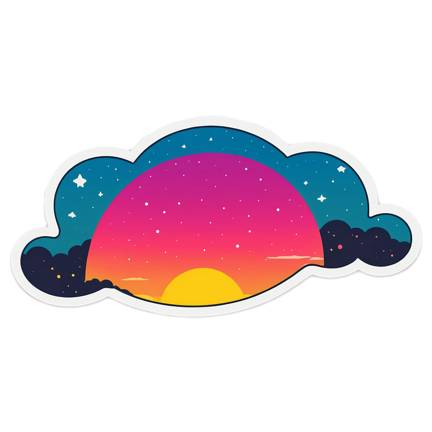 Sunset cute sticker isolated on transparent background #22397