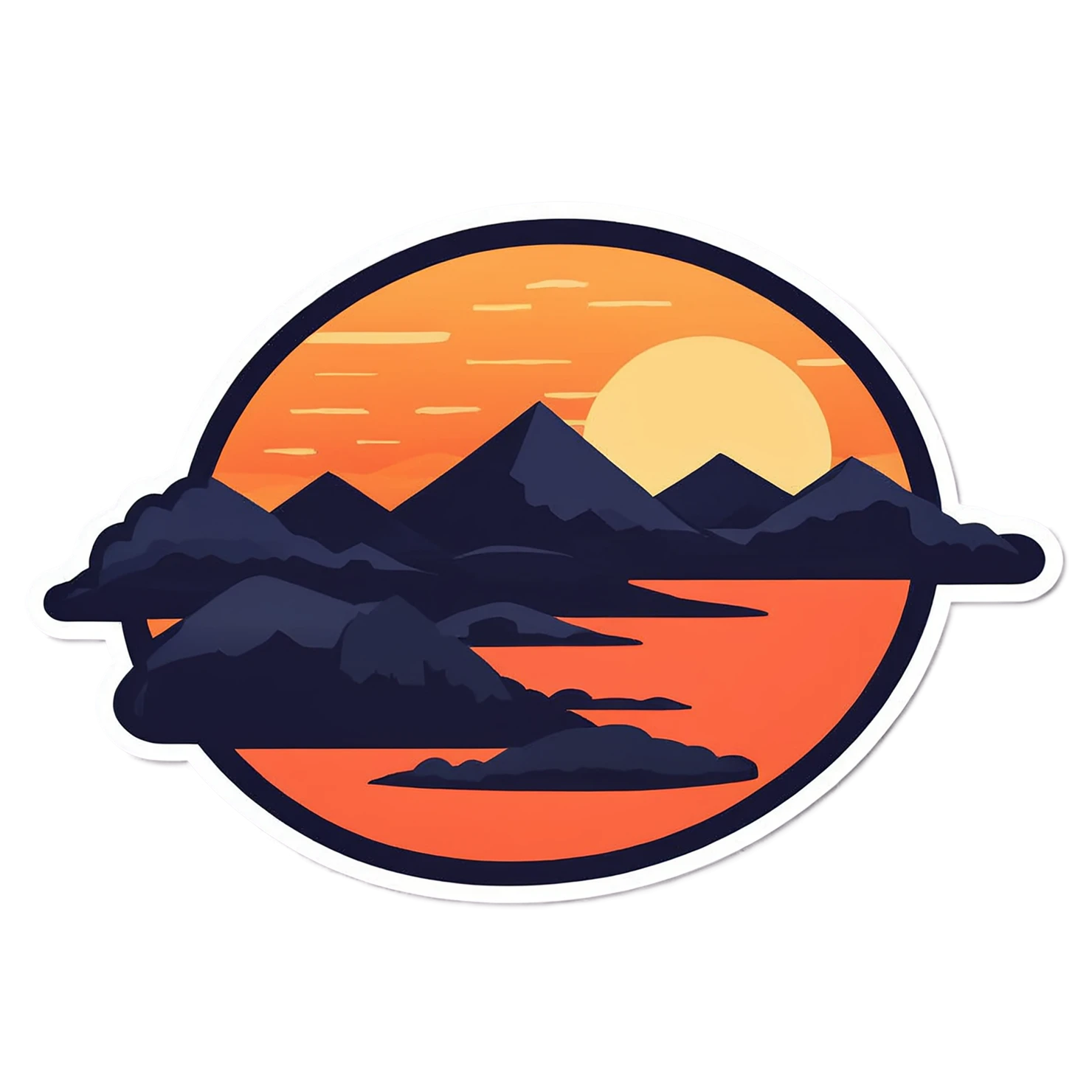 Sunset cute sticker isolated on transparent background #22398