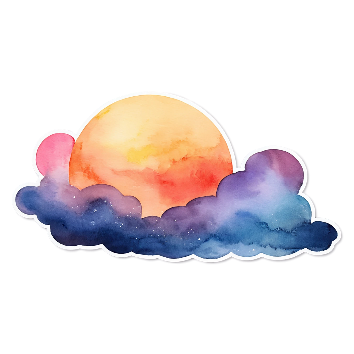 Sunset watercolor sticker isolated on transparent background #22452