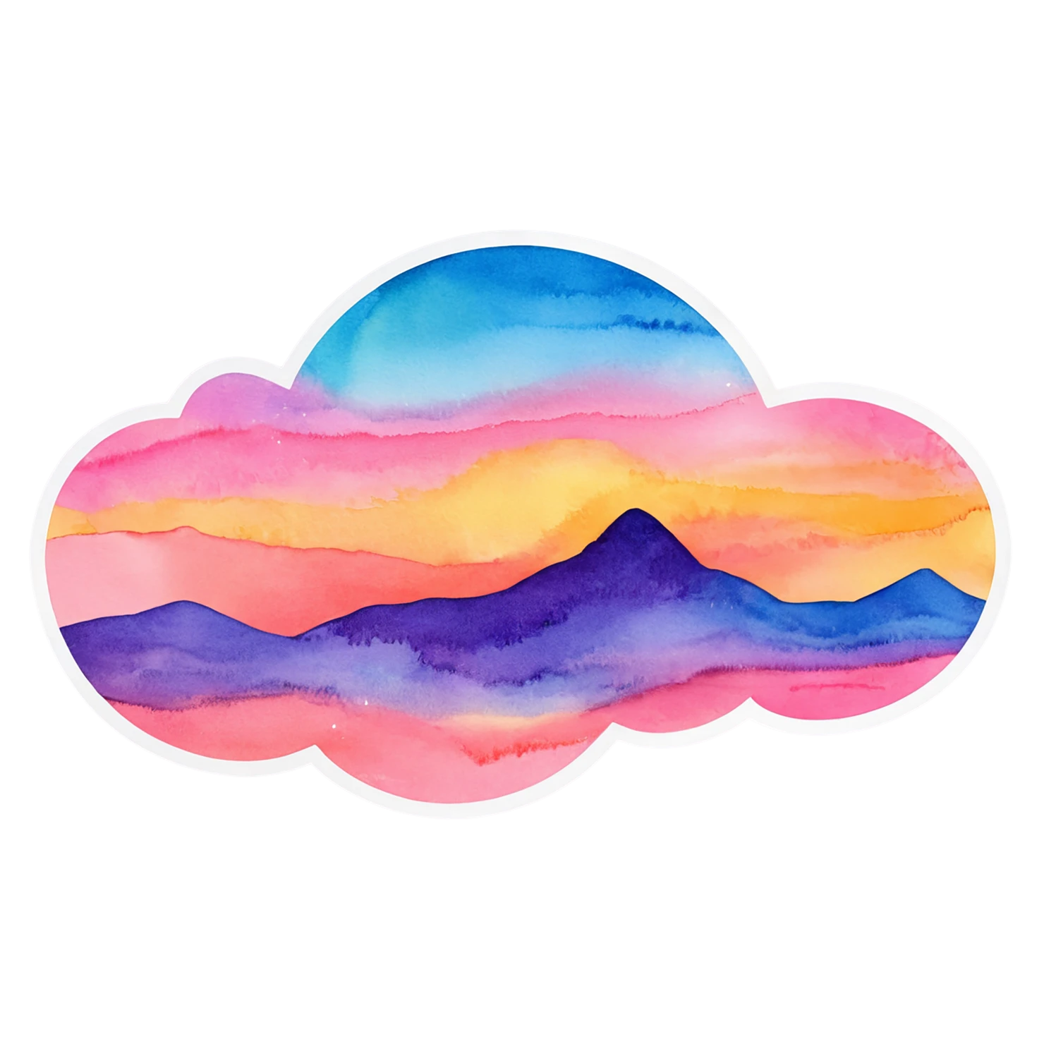 Sunset watercolor sticker isolated on transparent background #22489