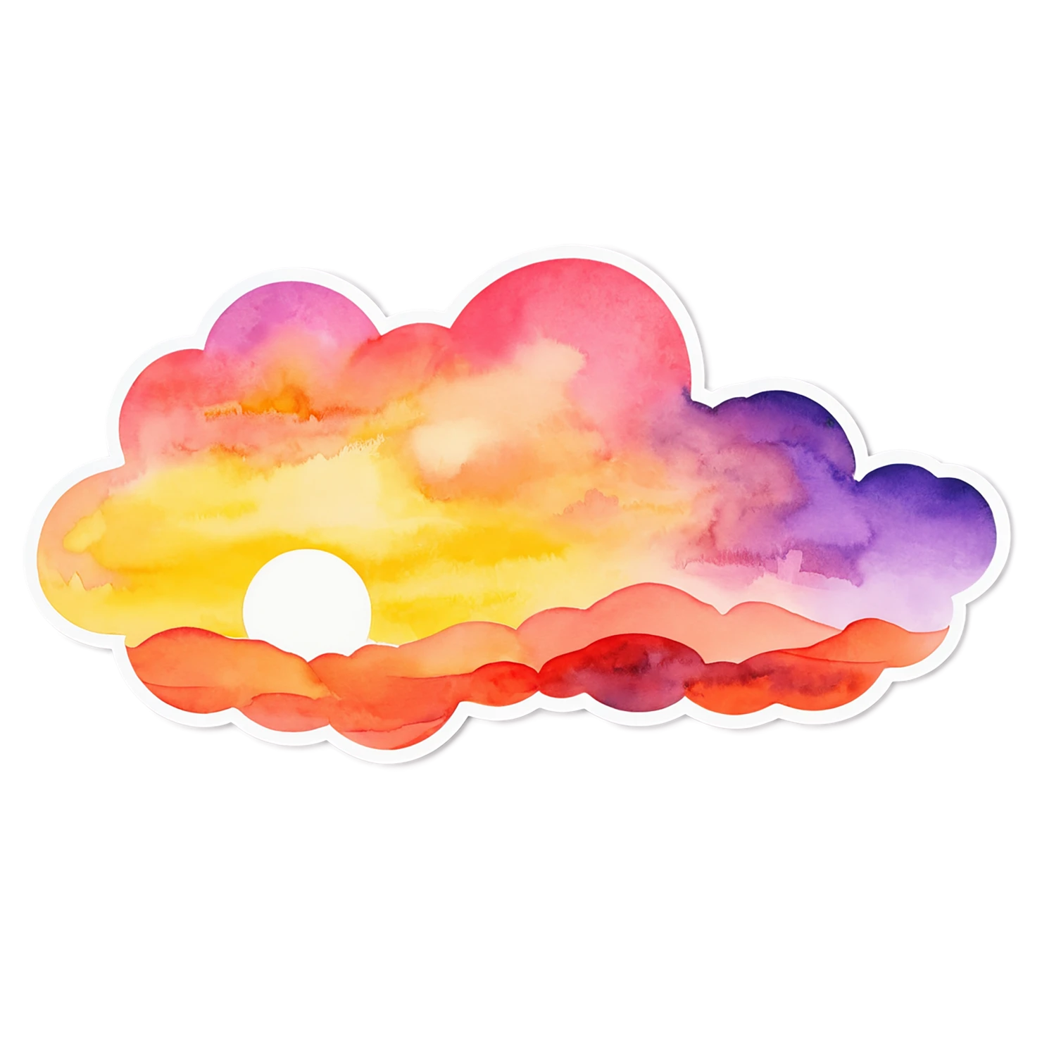 Sunset watercolor sticker isolated on transparent background #22511