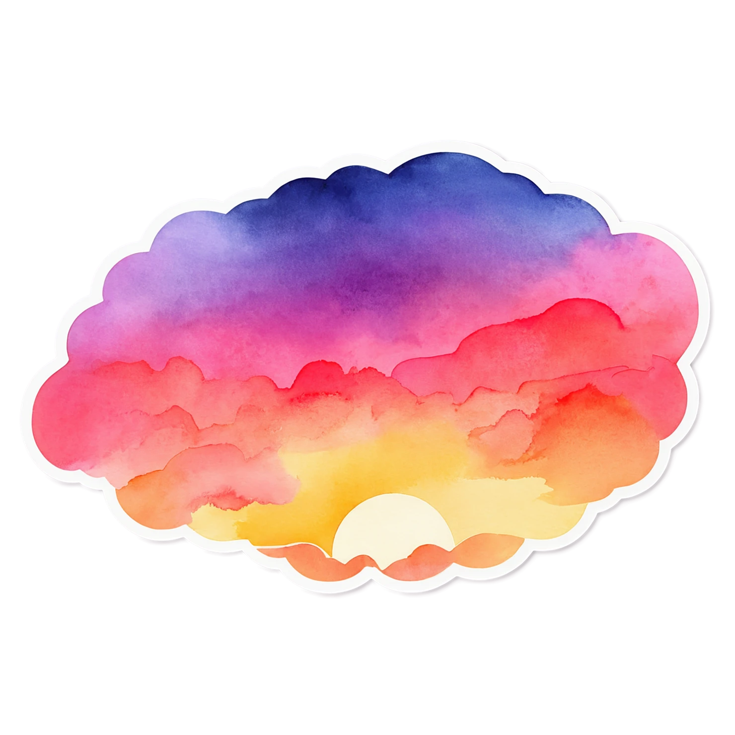 Sunset watercolor sticker isolated on transparent background #22529
