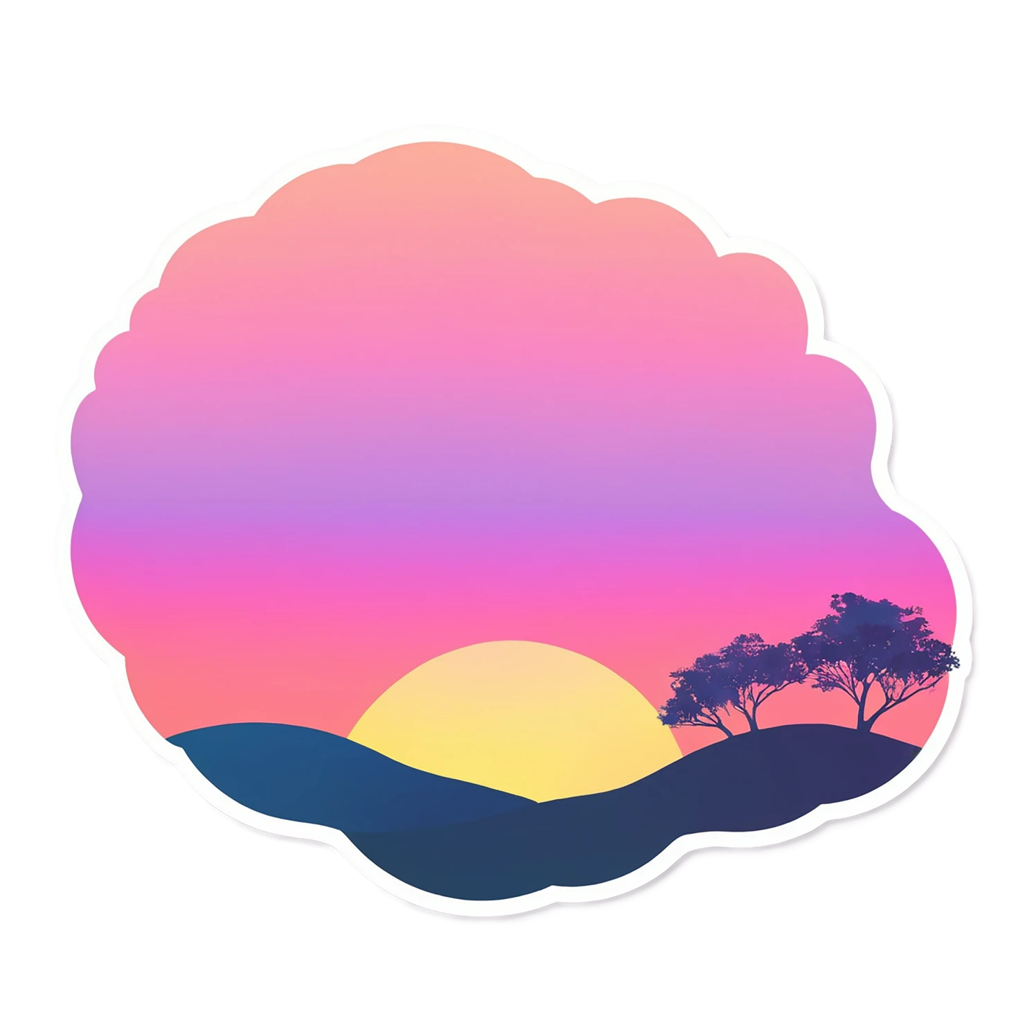 Sunset watercolor sticker isolated on transparent background #22541