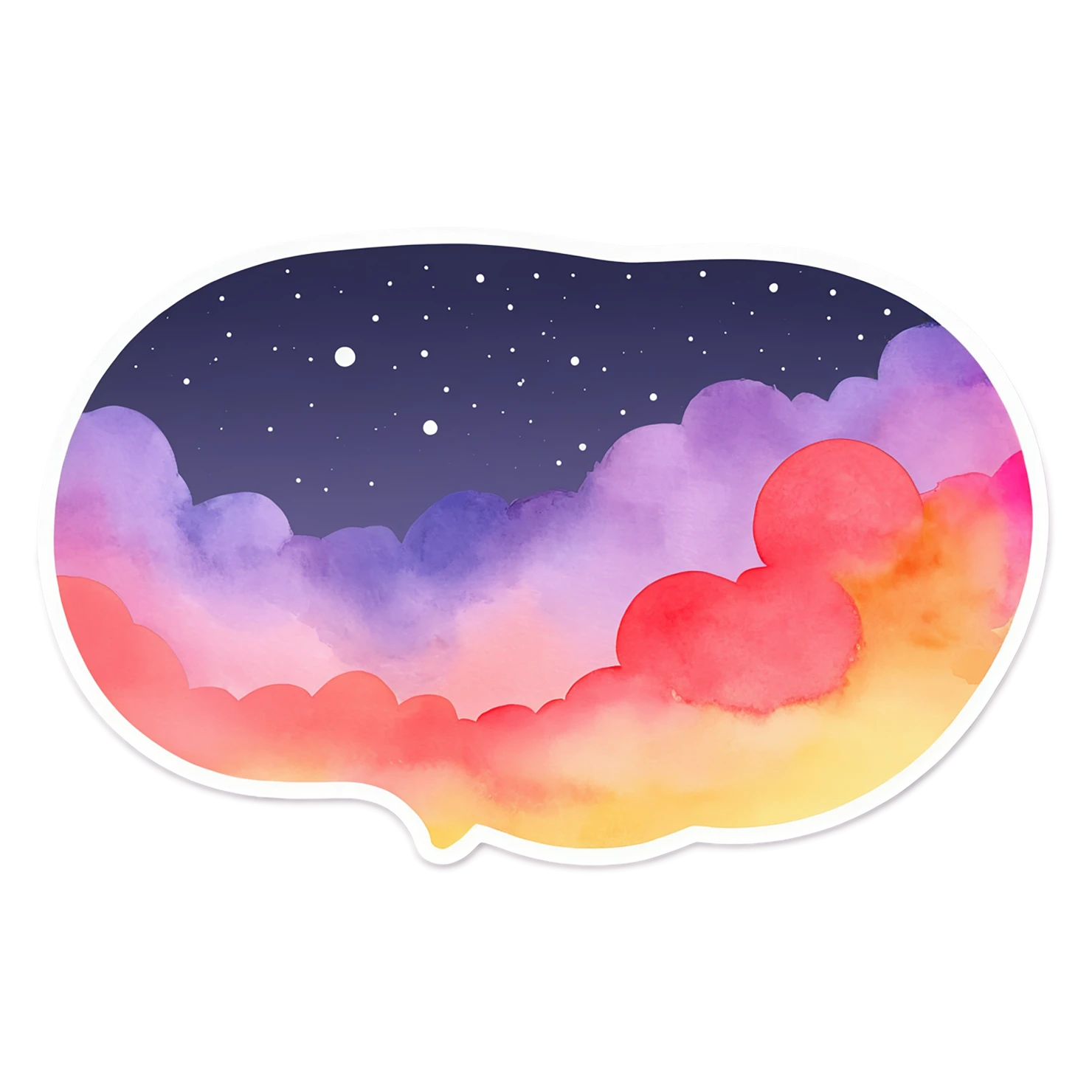 Sunset watercolor sticker isolated on transparent background #22587