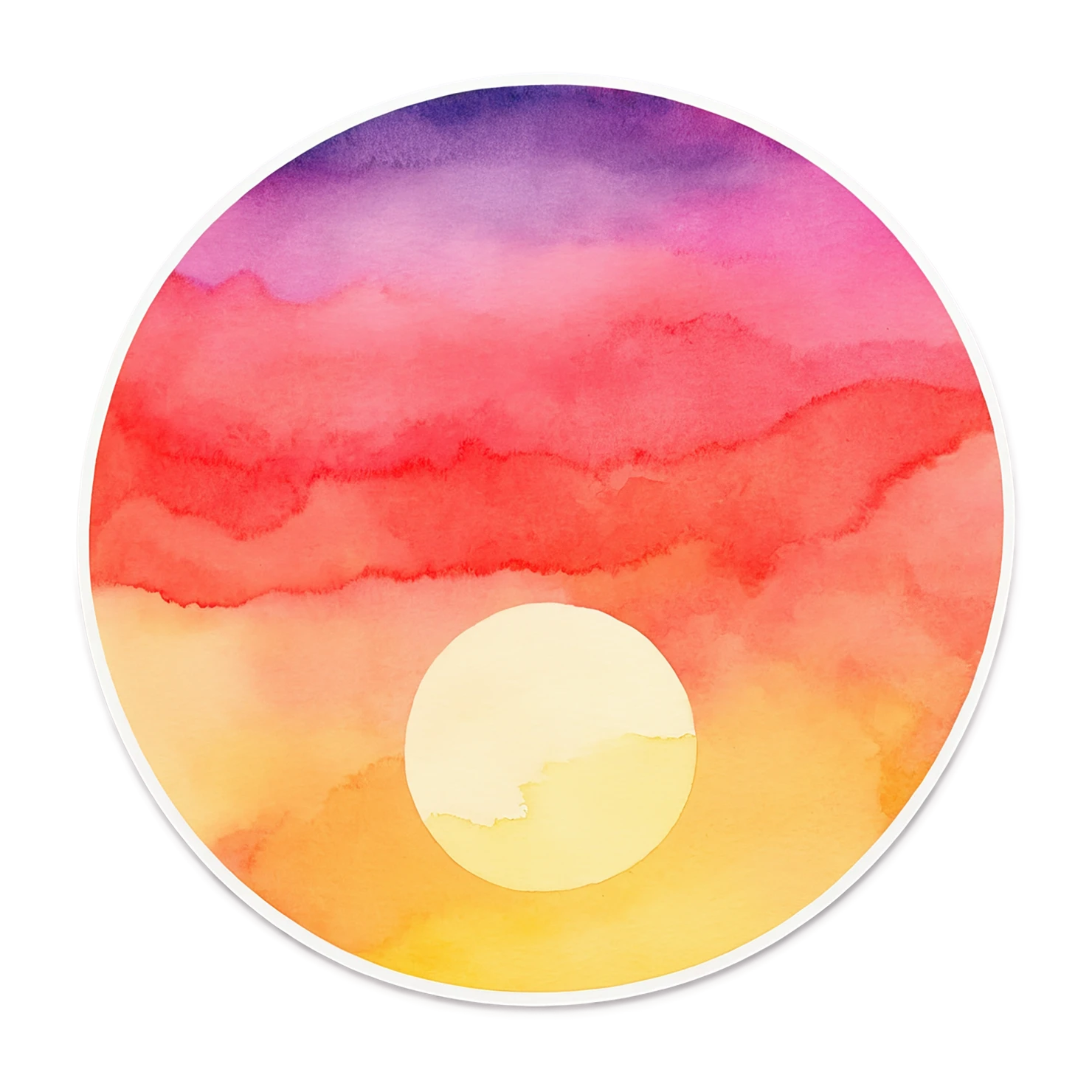 Sunset watercolor sticker isolated on transparent background #22598