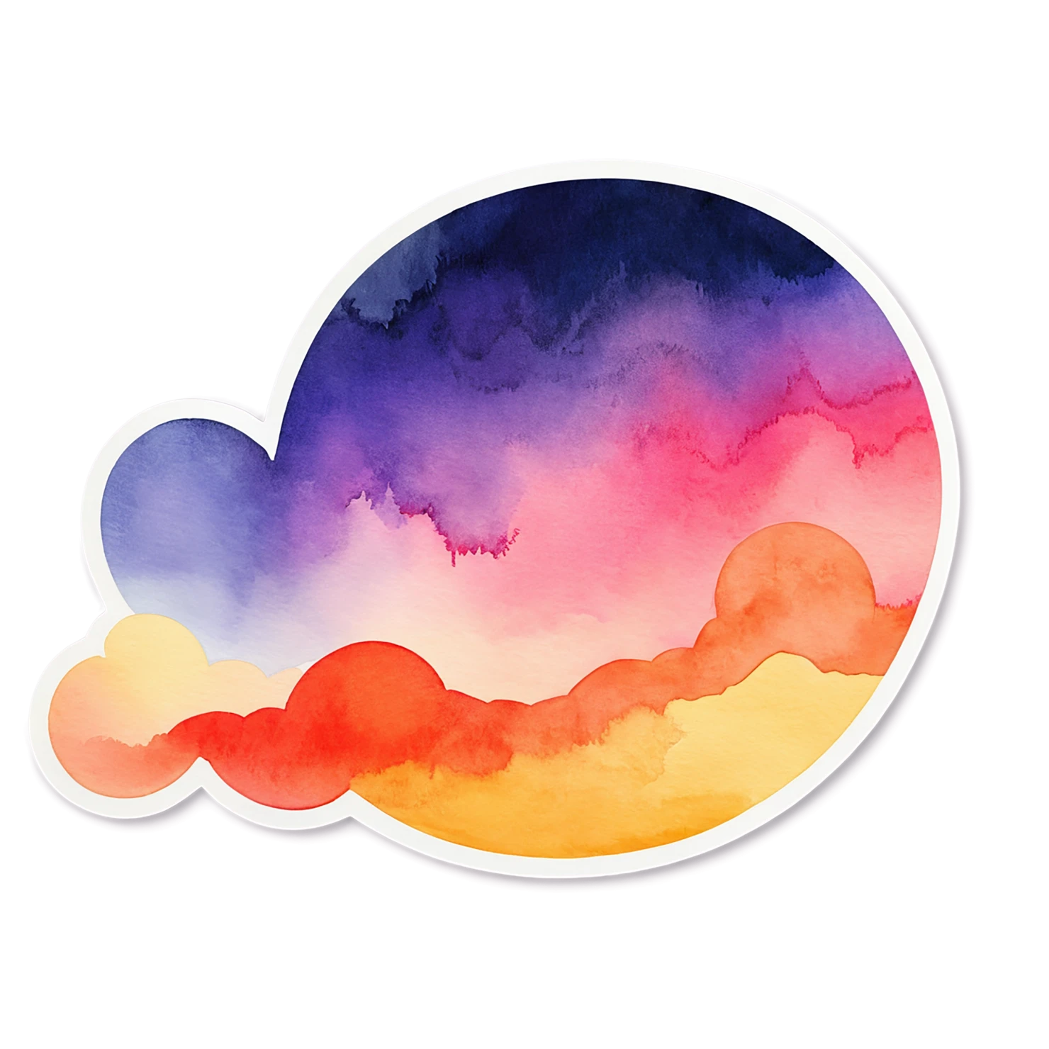 Sunset watercolor sticker isolated on transparent background #22634