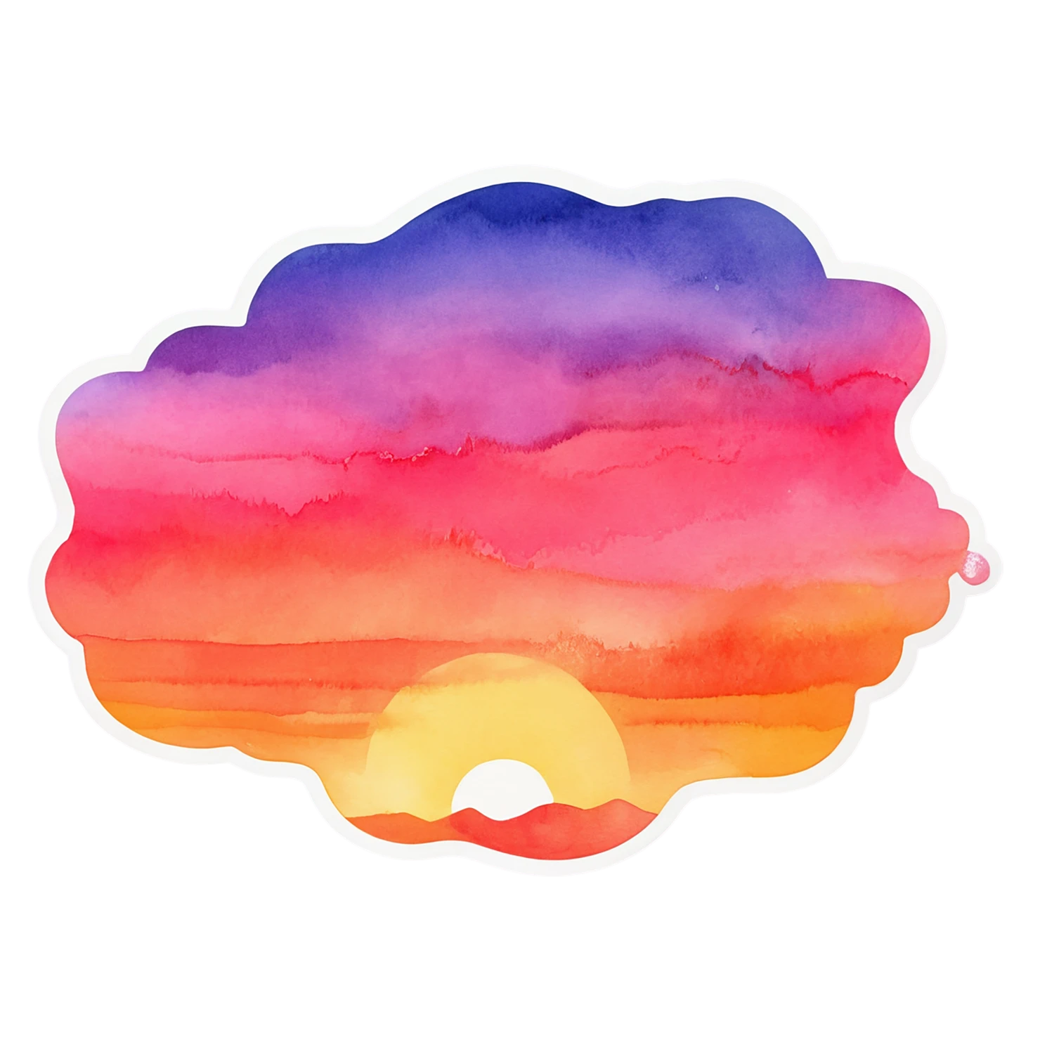 Sunset watercolor sticker isolated on transparent background #22643