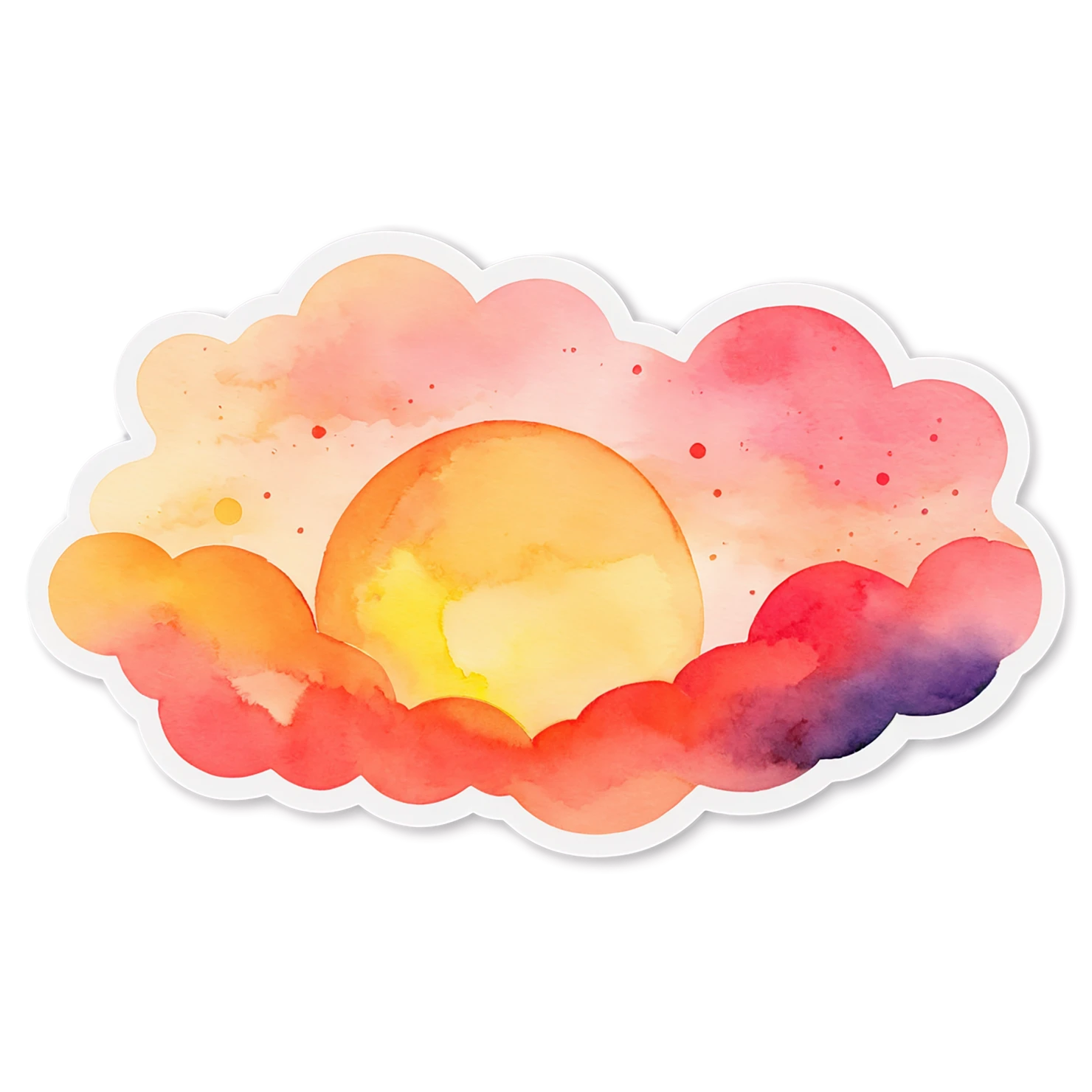 Sunset watercolor sticker isolated on transparent background #22647