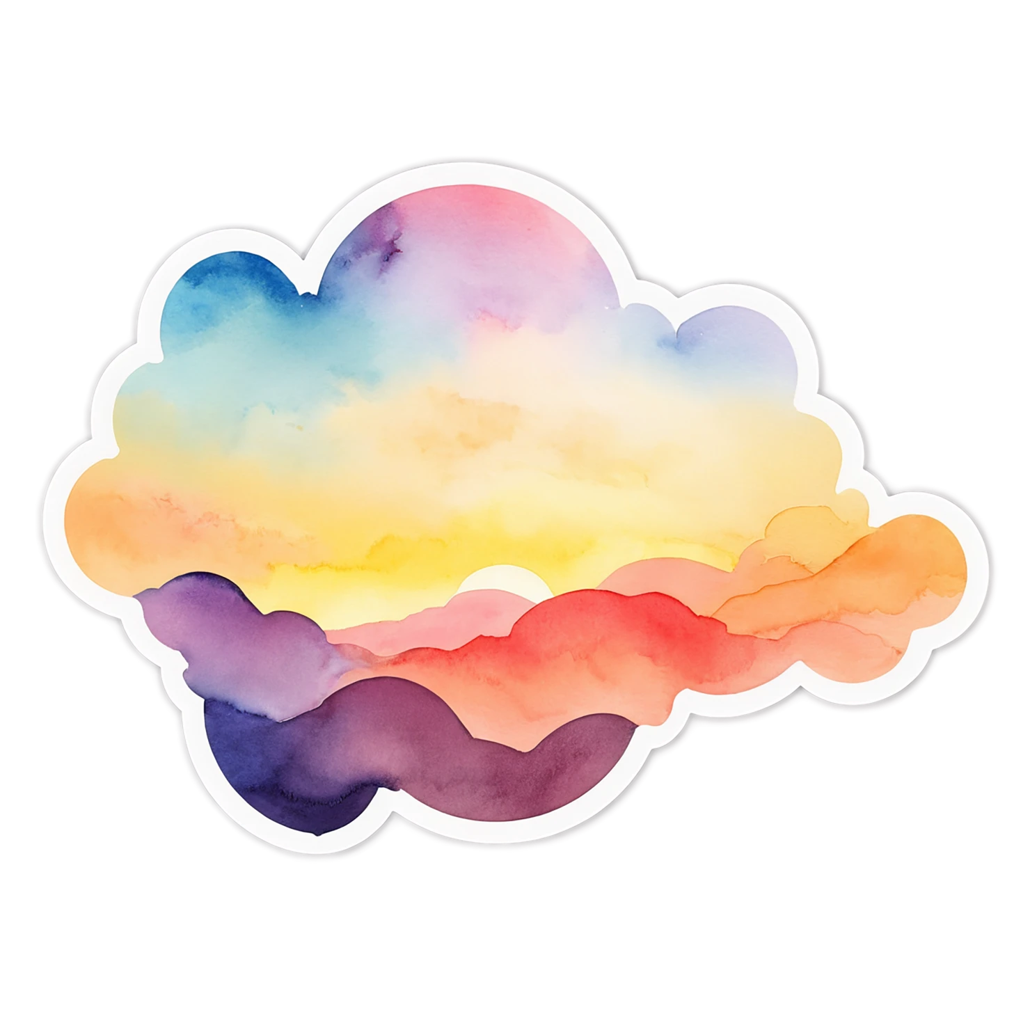 Sunset watercolor sticker isolated on transparent background #22663
