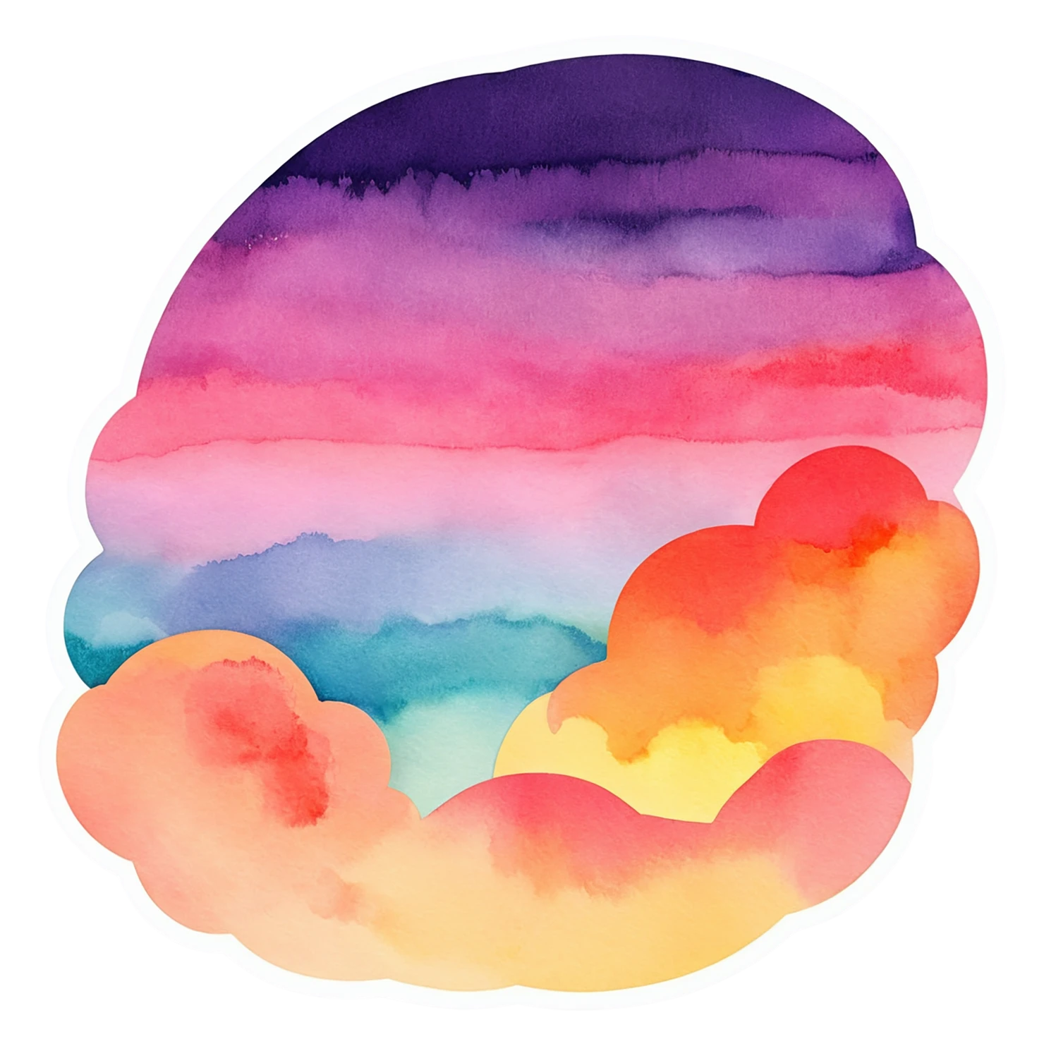 Sunset watercolor sticker isolated on transparent background #22698