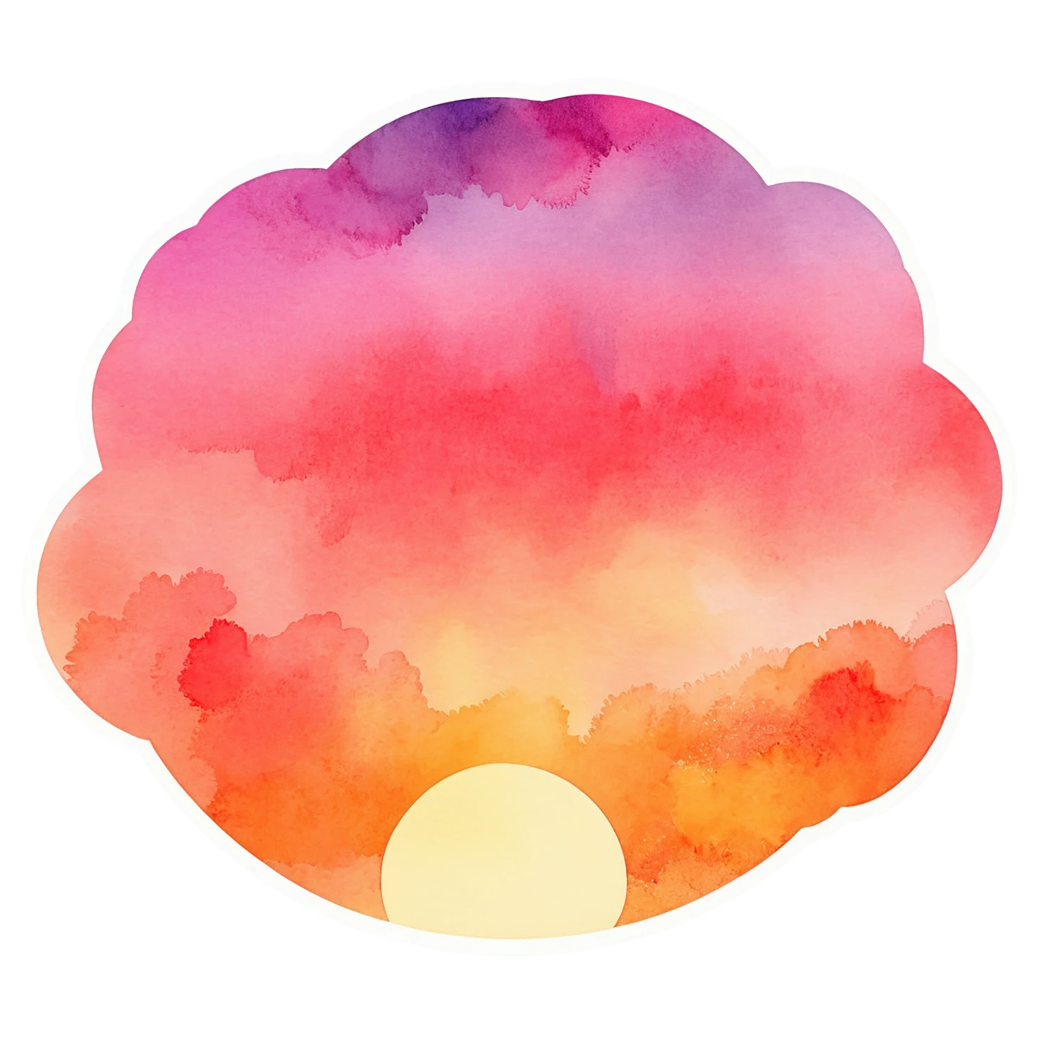 Sunset watercolor sticker isolated on transparent background #22755