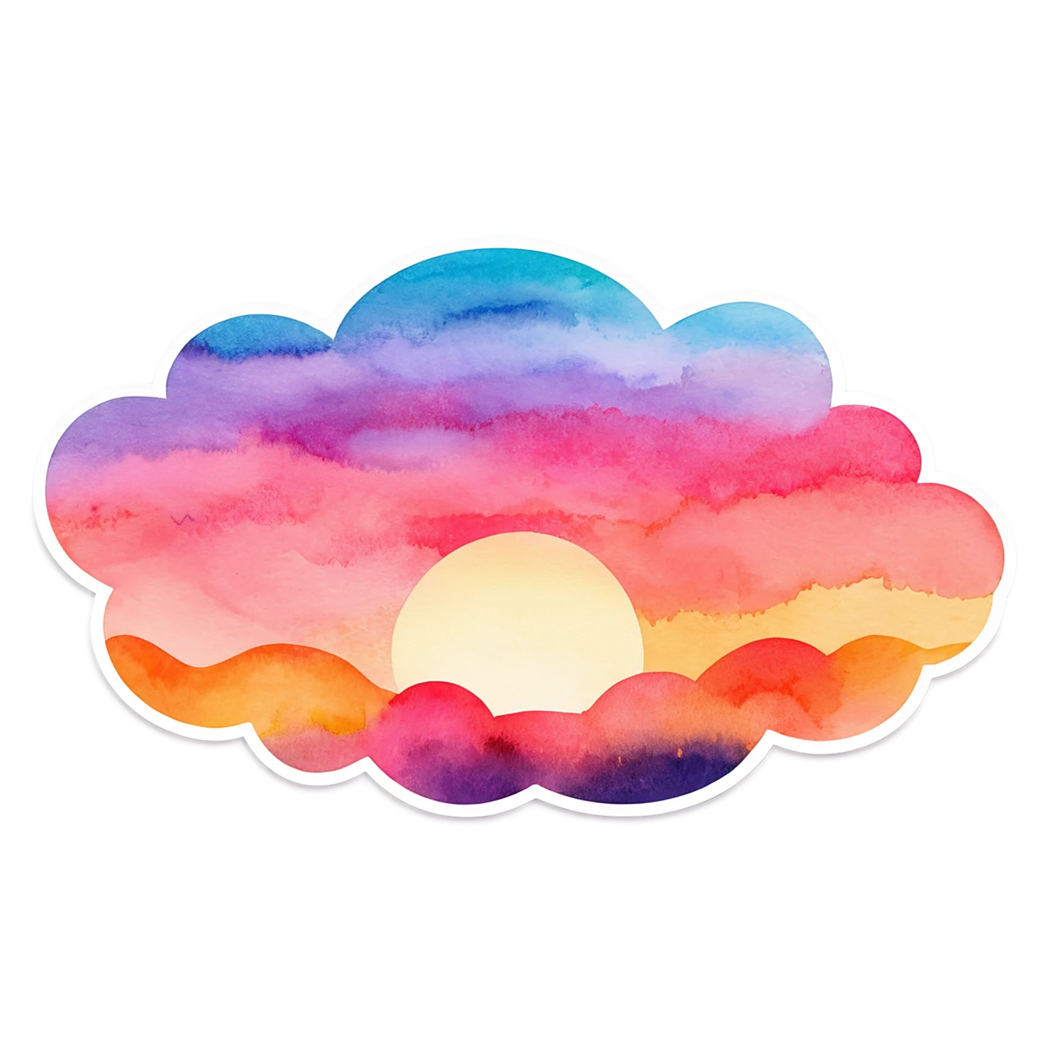 Sunset watercolor sticker isolated on transparent background #22761