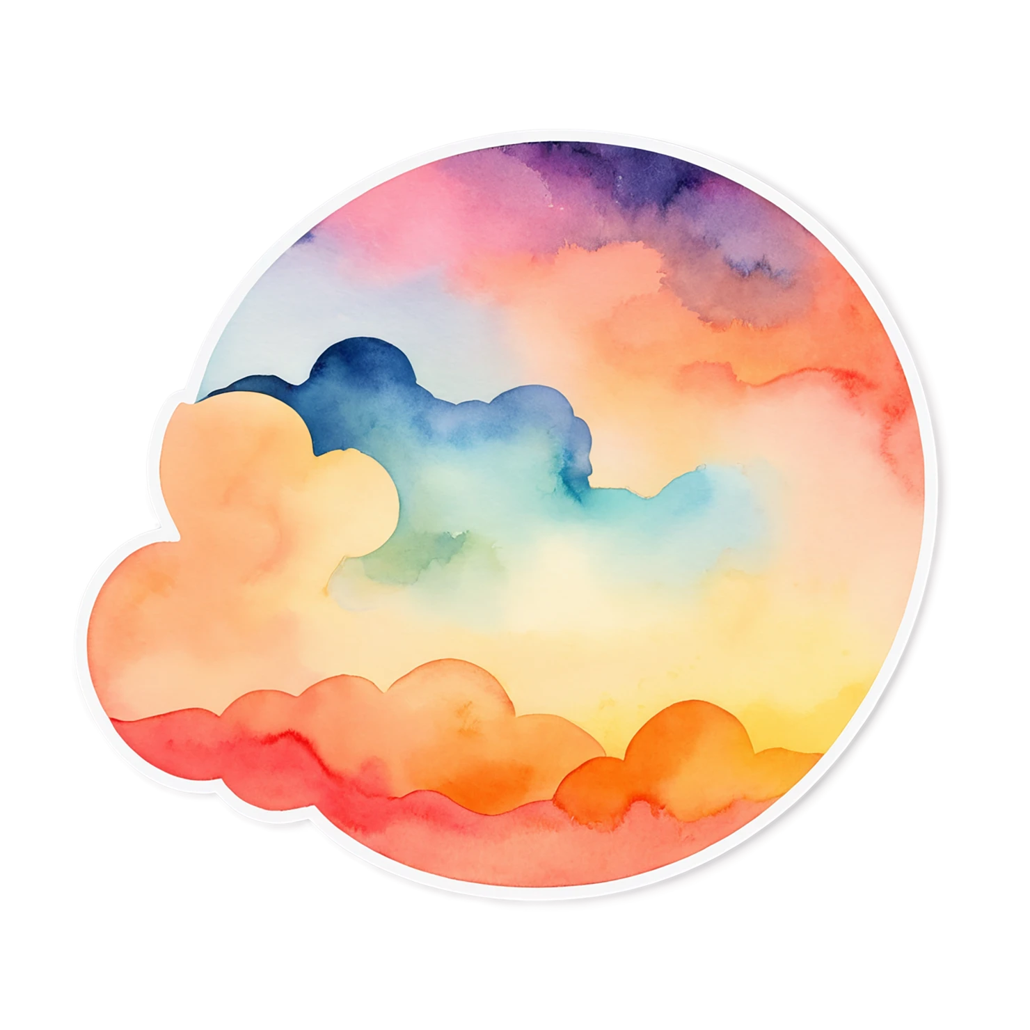 Sunset watercolor sticker isolated on transparent background #22790