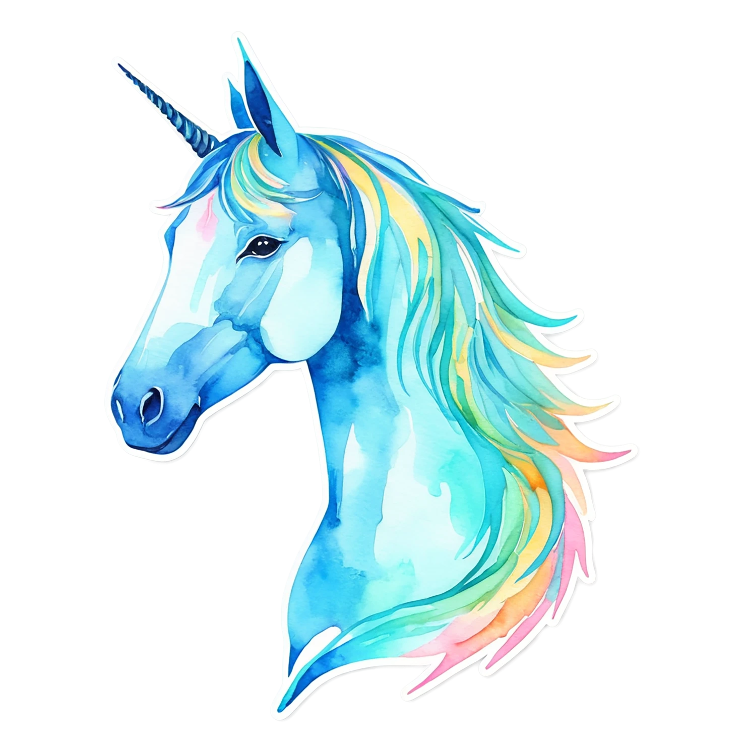 Unicorn watercolor sticker isolated on transparent background #22795