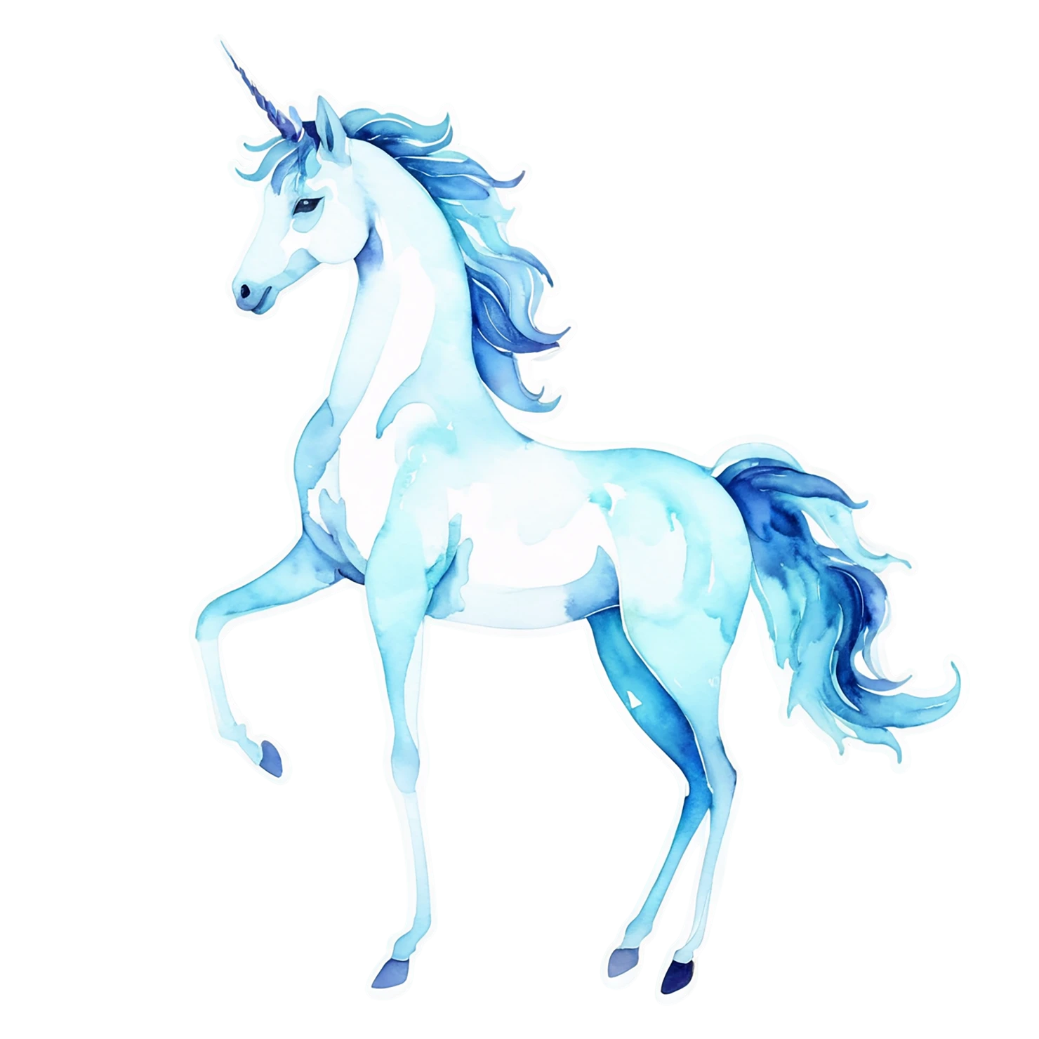 Unicorn watercolor sticker isolated on transparent background #22803