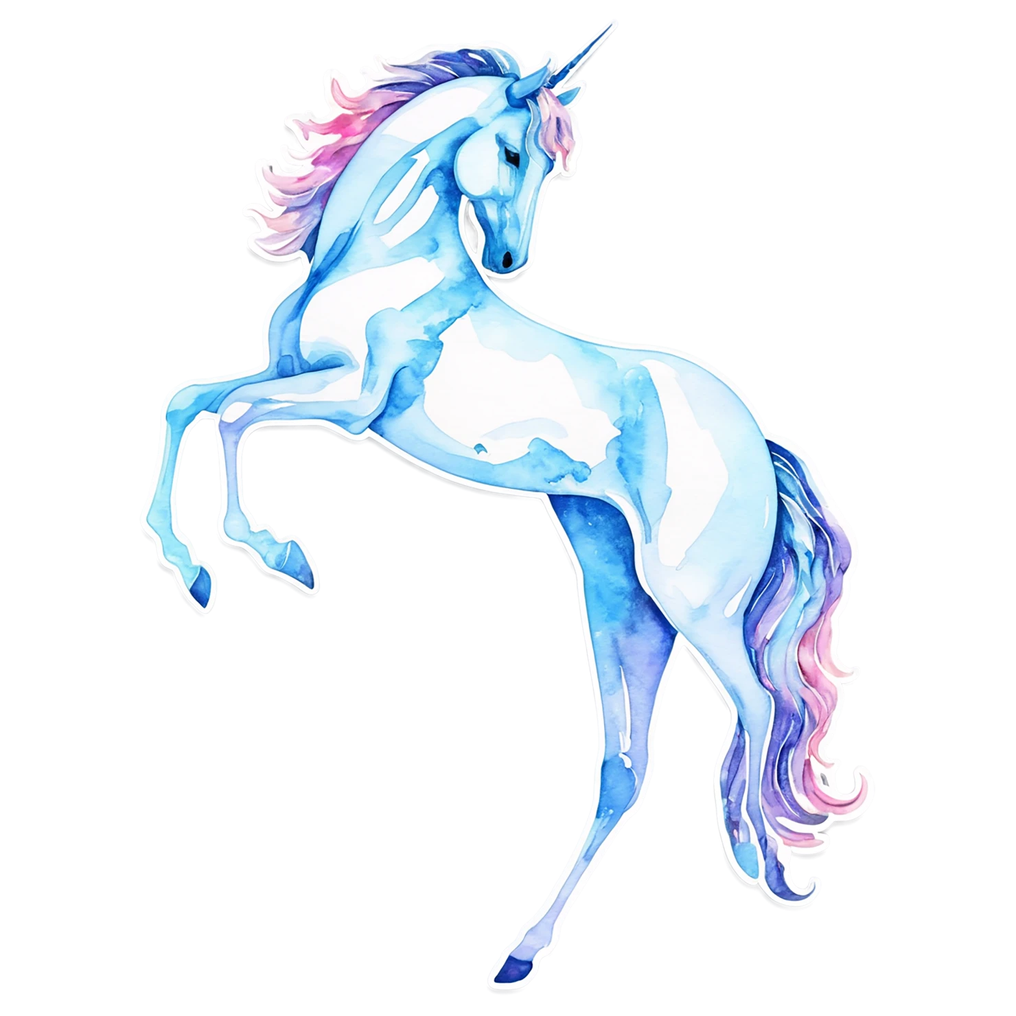 Unicorn watercolor sticker isolated on transparent background #22809
