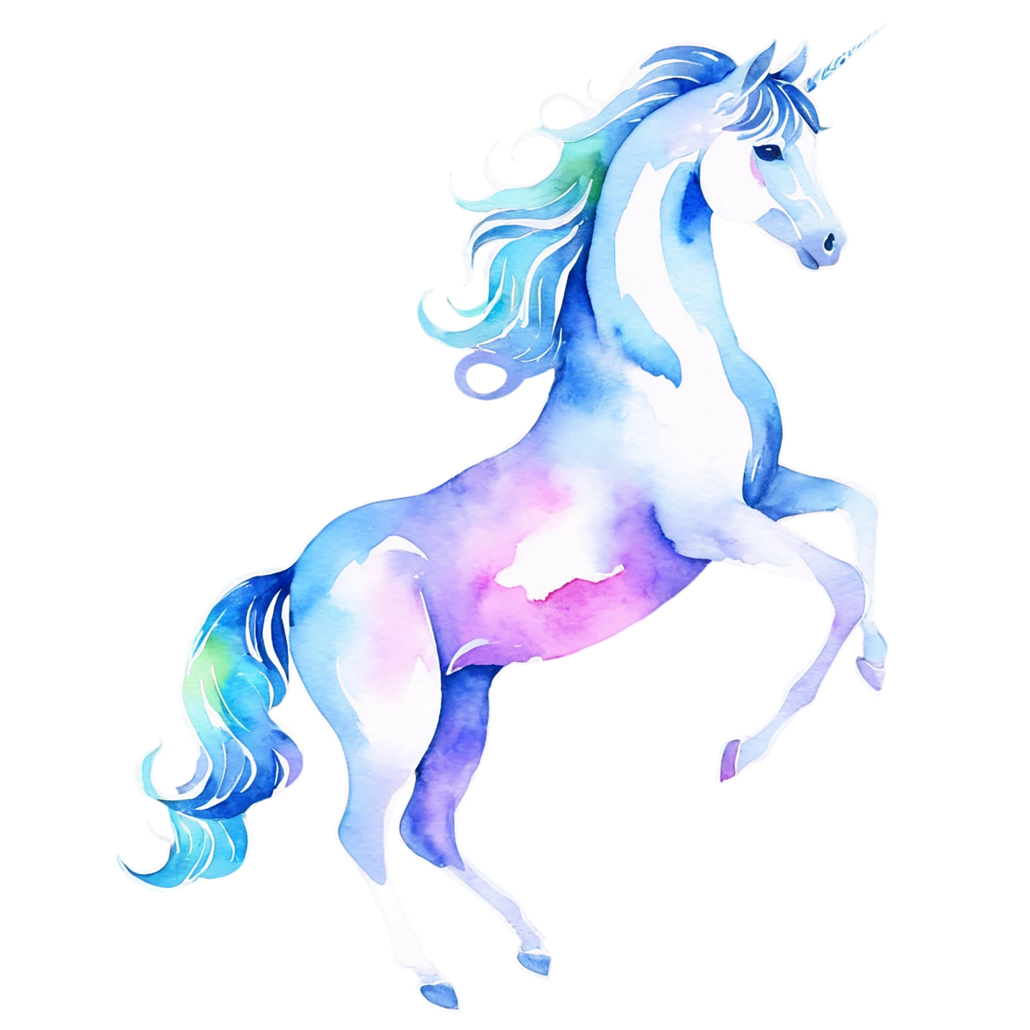 Unicorn watercolor sticker isolated on transparent background #22817