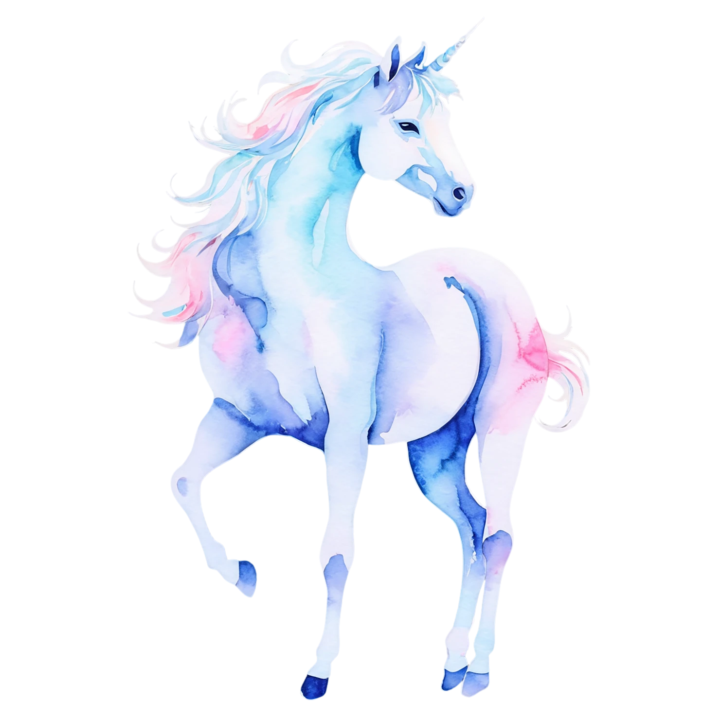 Unicorn watercolor sticker isolated on transparent background #22821