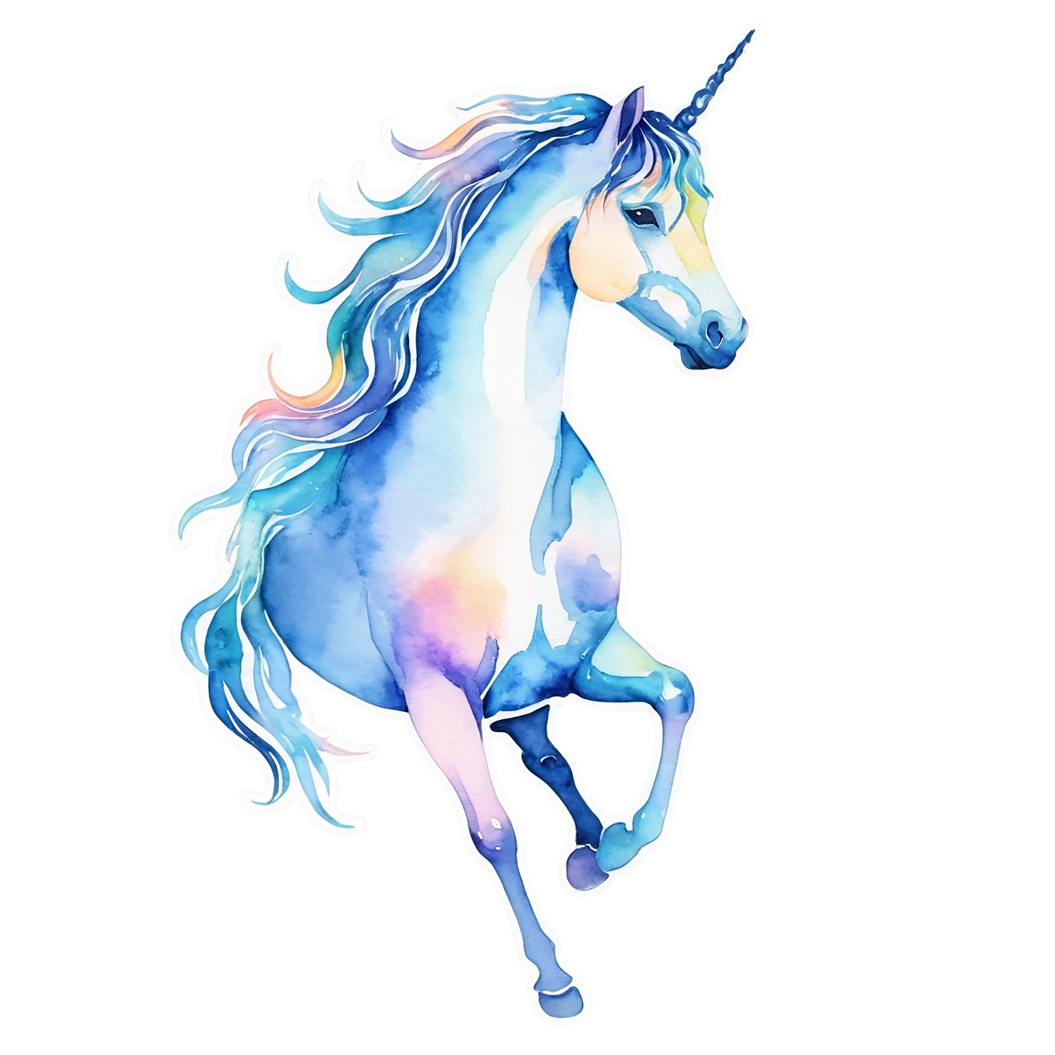 Unicorn watercolor sticker isolated on transparent background #22822