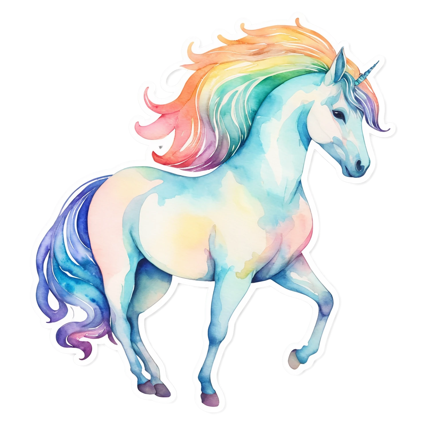 Unicorn watercolor sticker isolated on transparent background #22823
