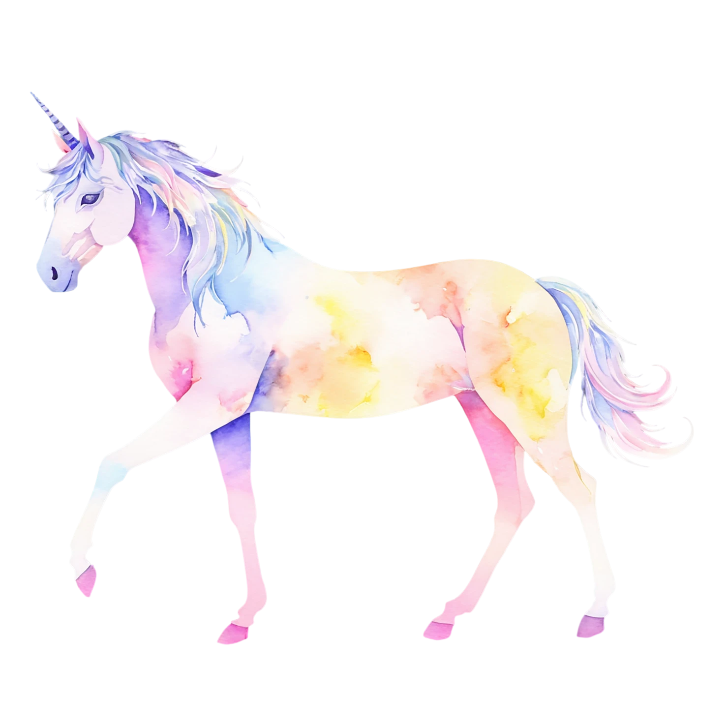 Unicorn watercolor sticker isolated on transparent background #22824