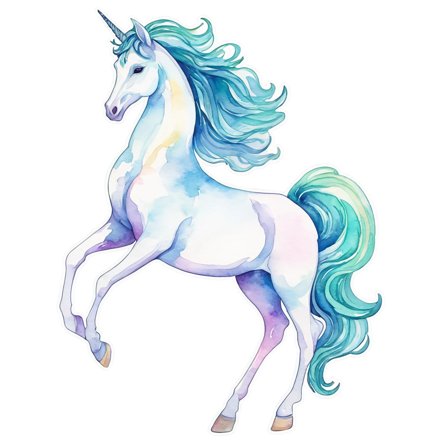 Unicorn watercolor sticker isolated on transparent background #22836