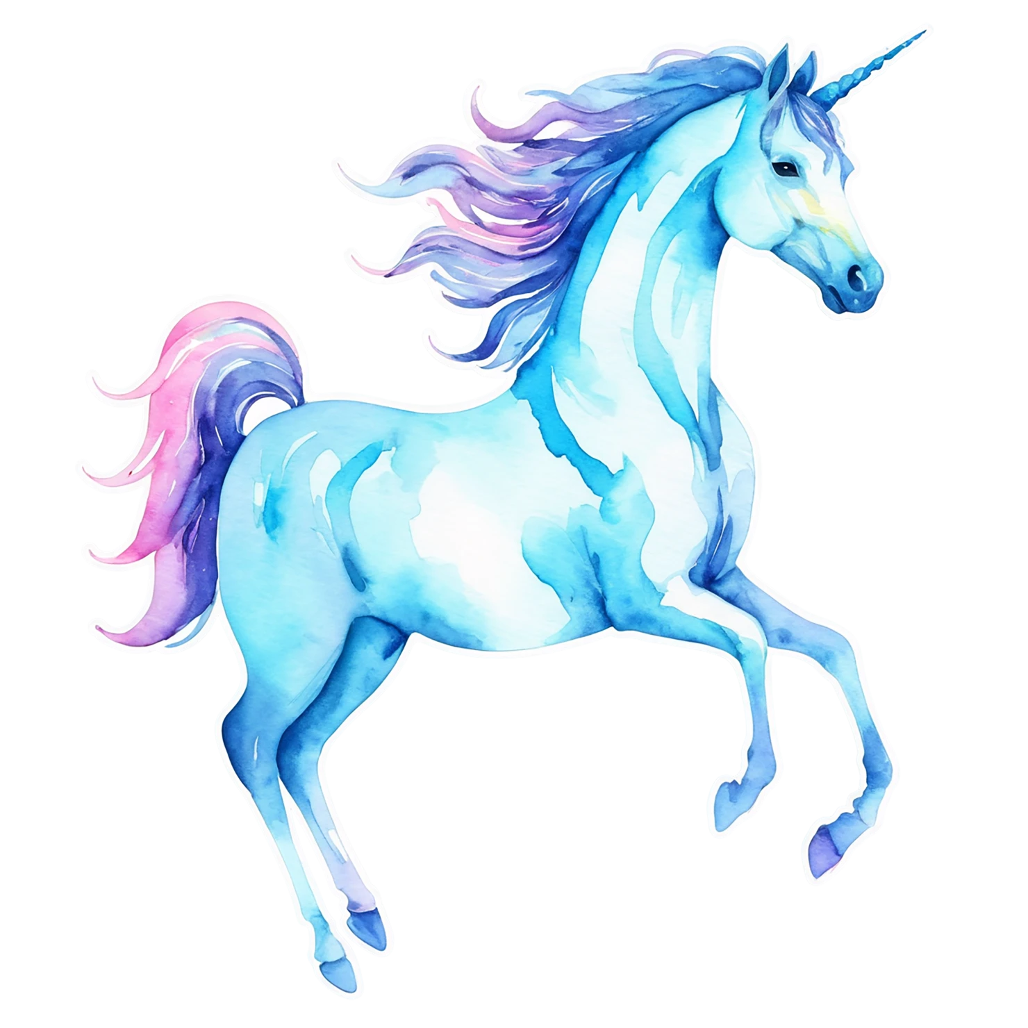 Unicorn watercolor sticker isolated on transparent background #22838