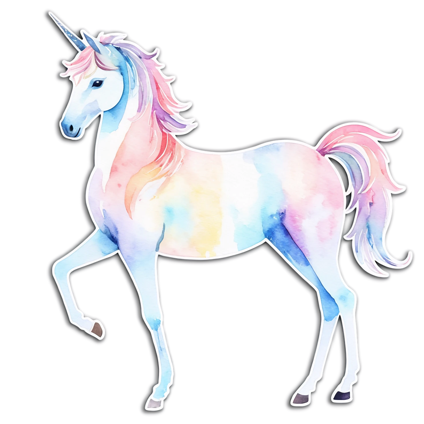 Unicorn watercolor sticker isolated on transparent background #22840