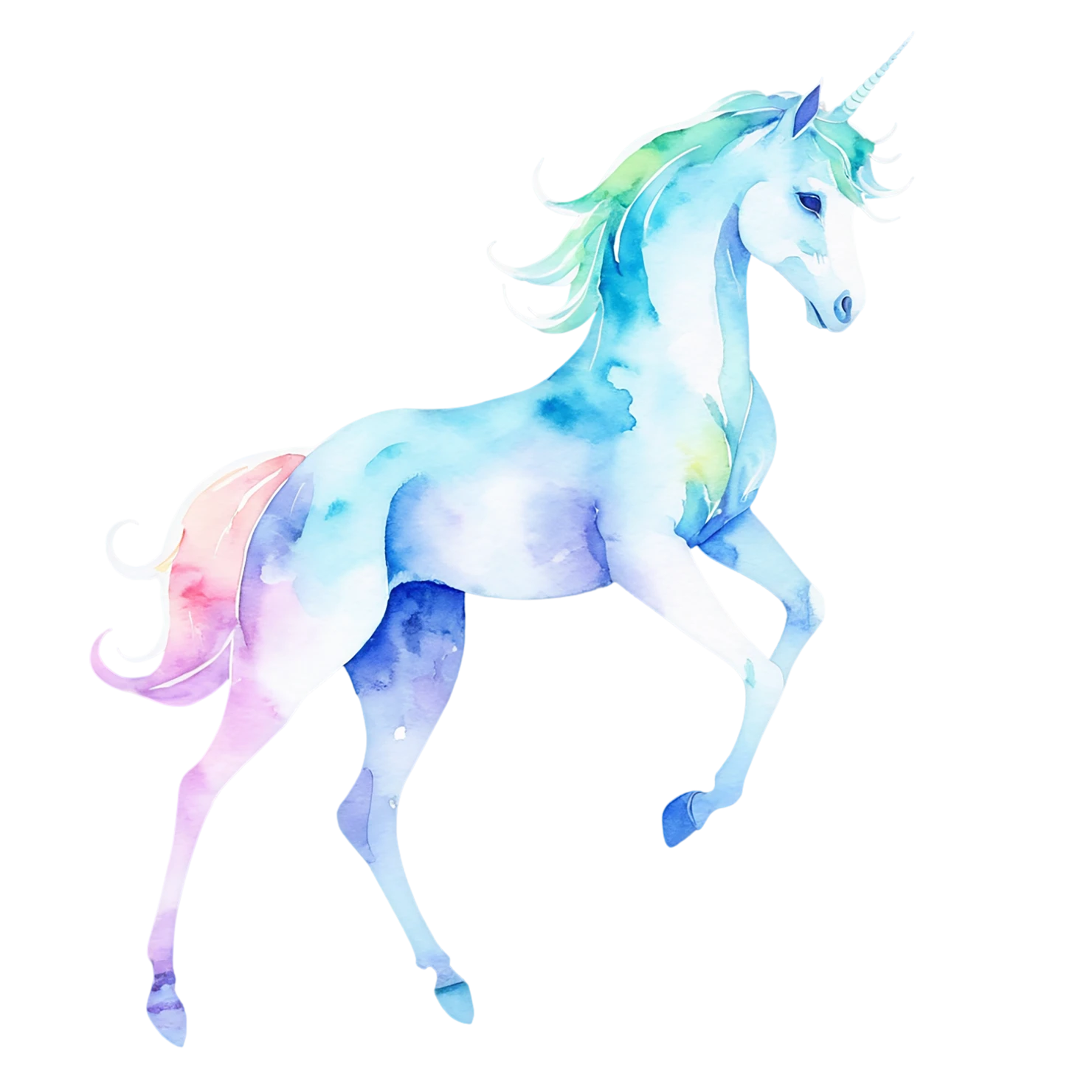 Unicorn watercolor sticker isolated on transparent background #22852