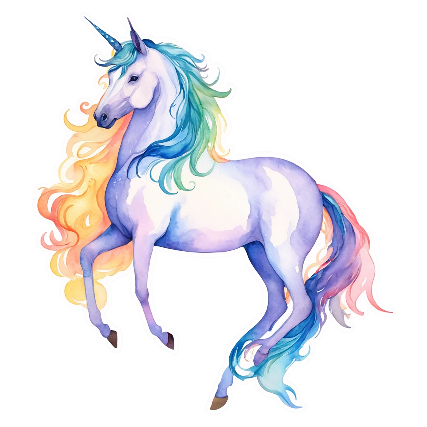 Unicorn watercolor sticker isolated on transparent background #22860