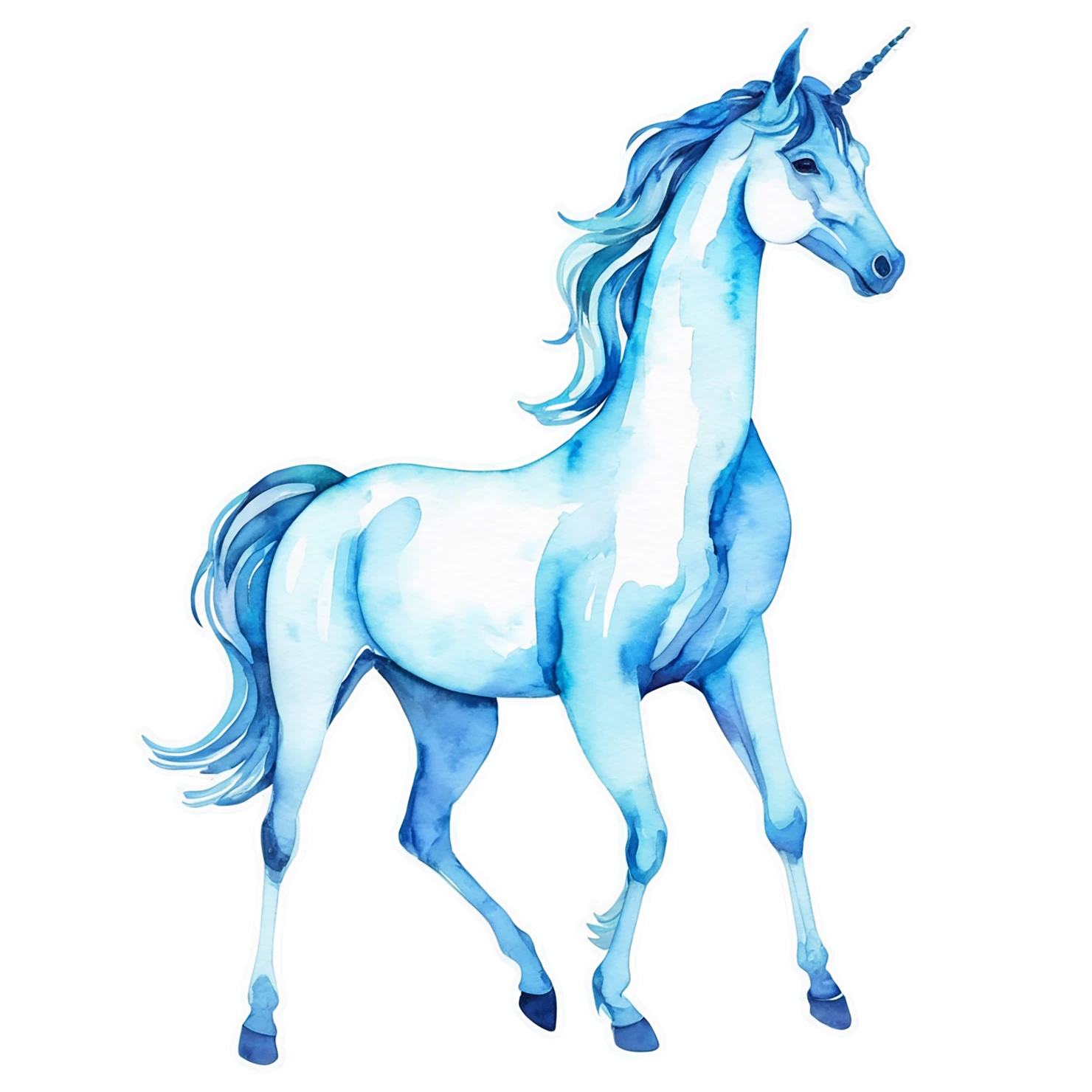 Unicorn watercolor sticker isolated on transparent background #22861