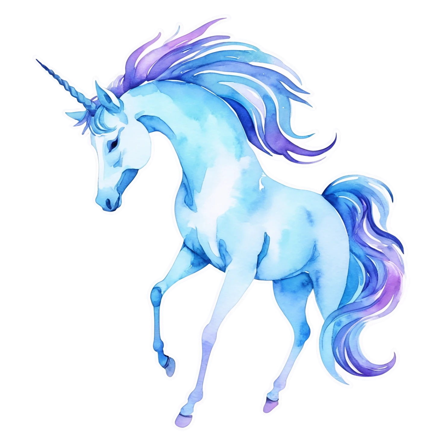 Unicorn watercolor sticker isolated on transparent background #22864