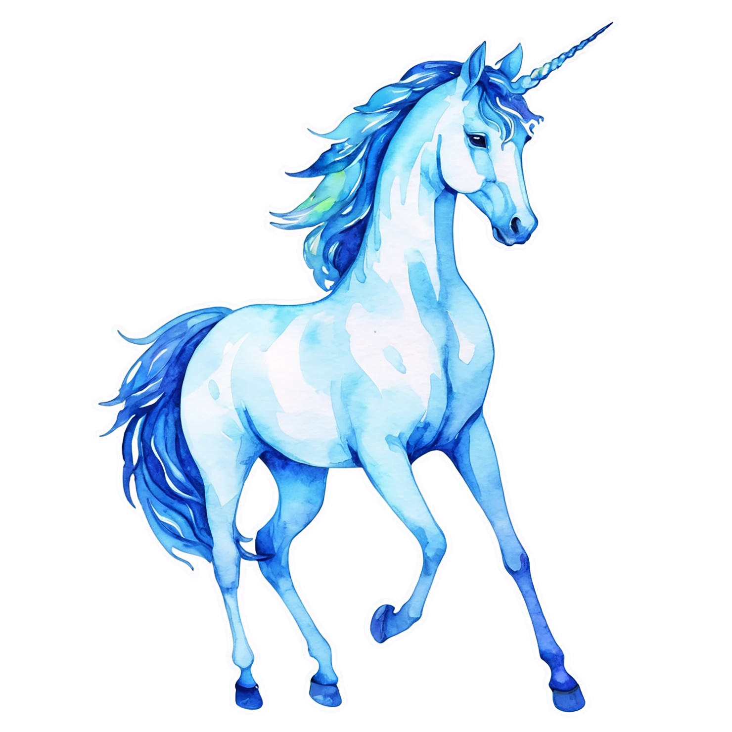 Unicorn watercolor sticker isolated on transparent background #22867