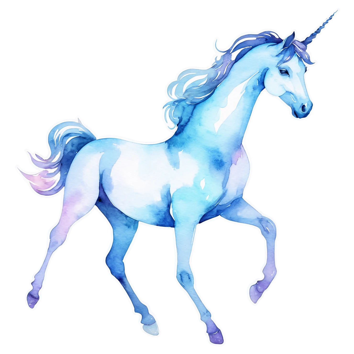Unicorn watercolor sticker isolated on transparent background #22874