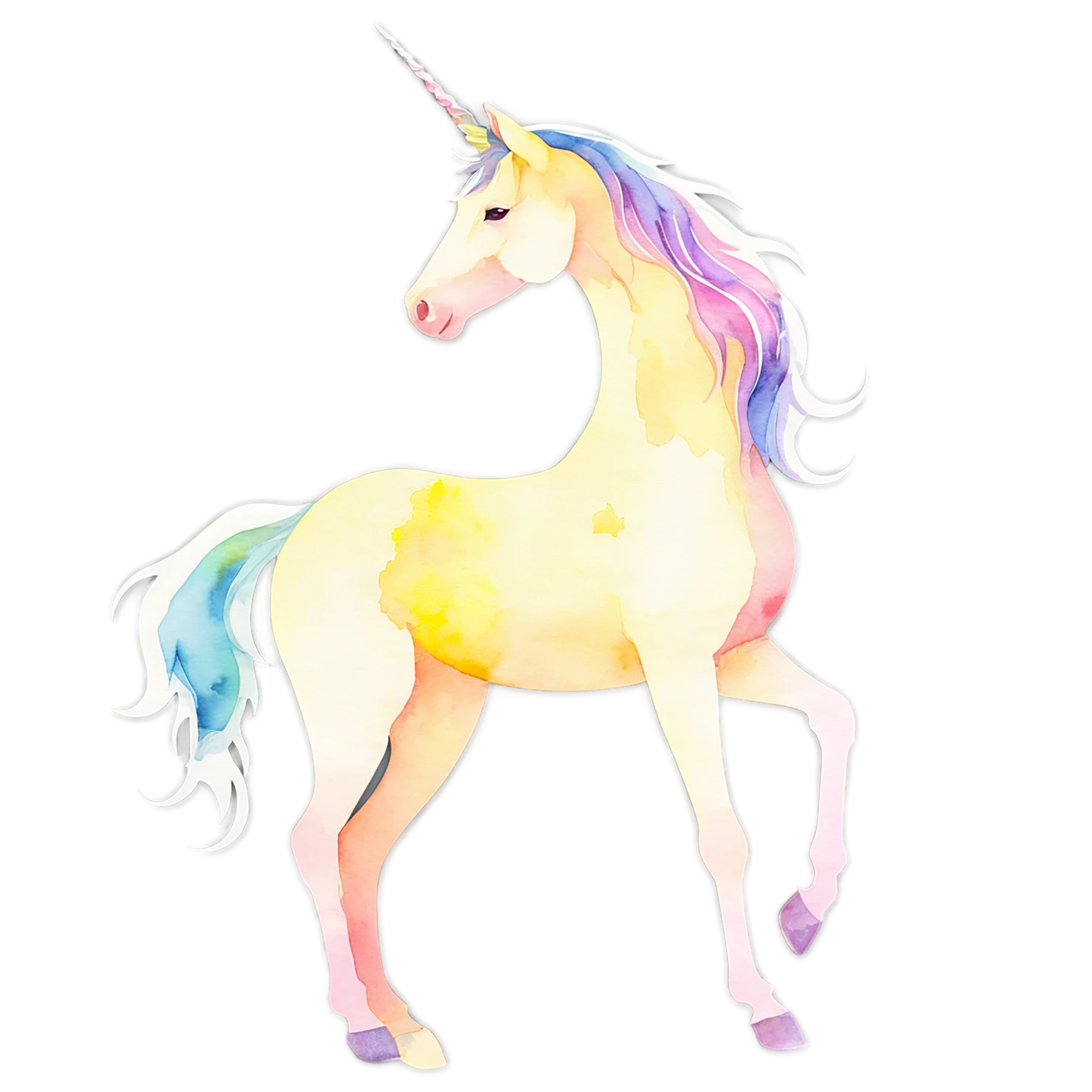 Unicorn watercolor sticker isolated on transparent background #22886