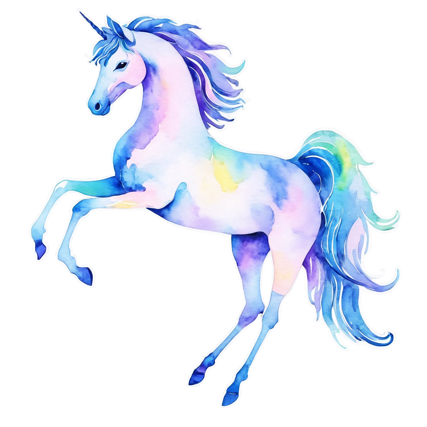 Unicorn watercolor sticker isolated on transparent background #22893