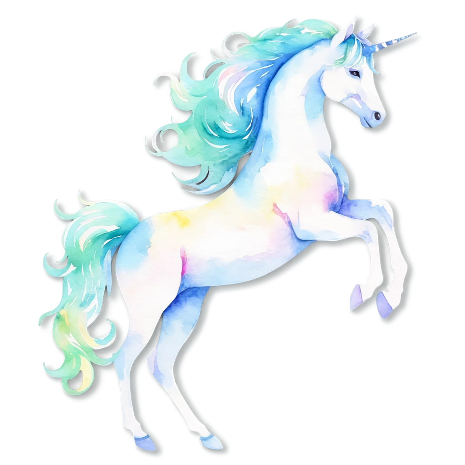 Unicorn watercolor sticker isolated on transparent background #22904