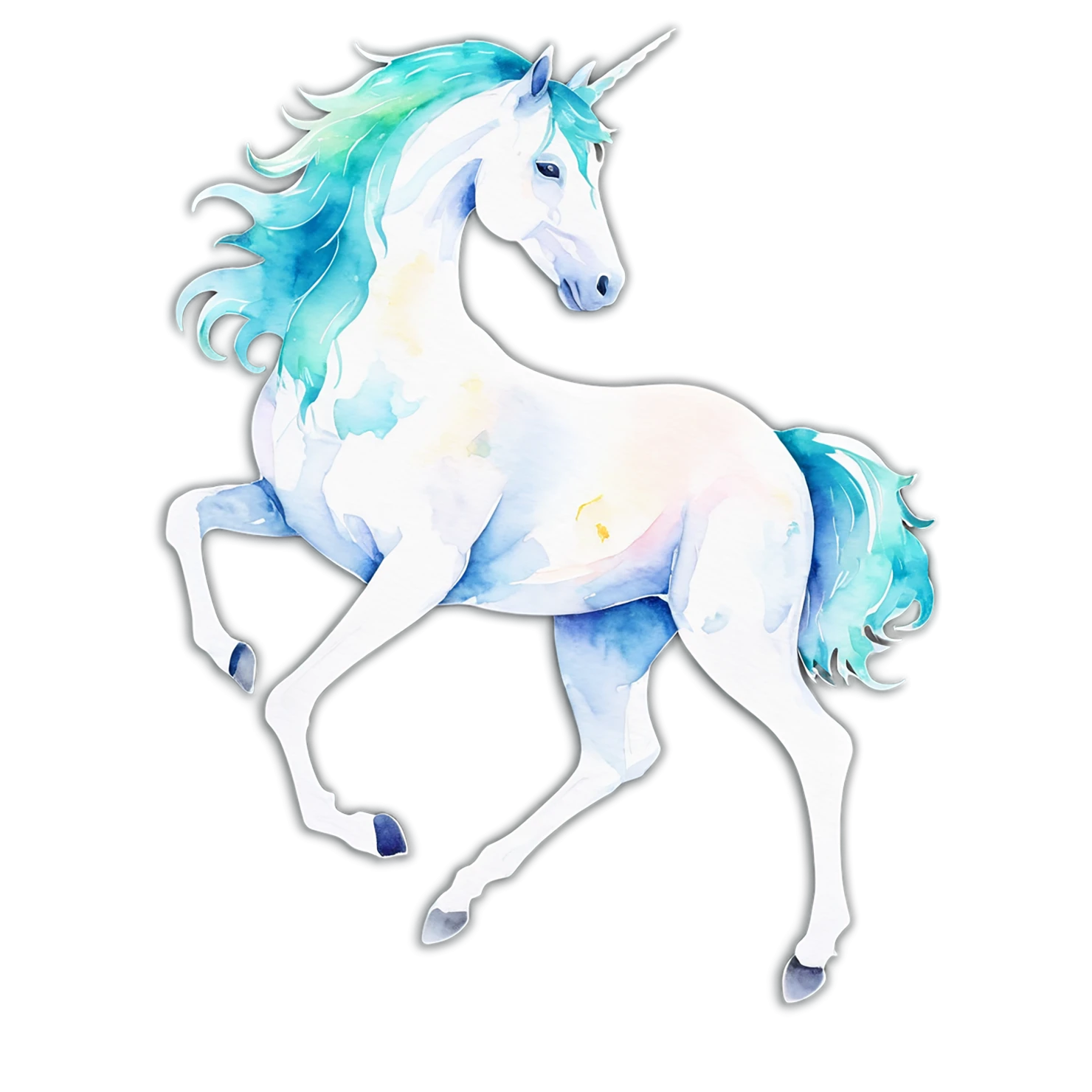 Unicorn watercolor sticker isolated on transparent background #22906