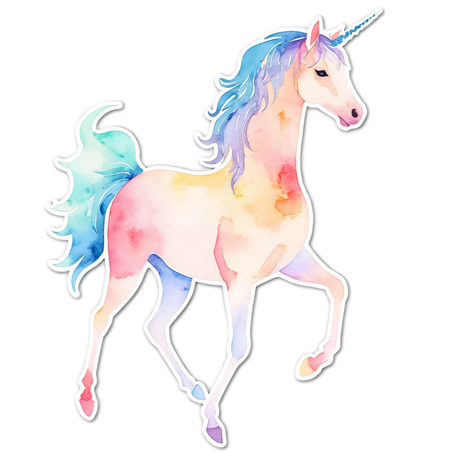 Unicorn watercolor sticker isolated on transparent background #22921