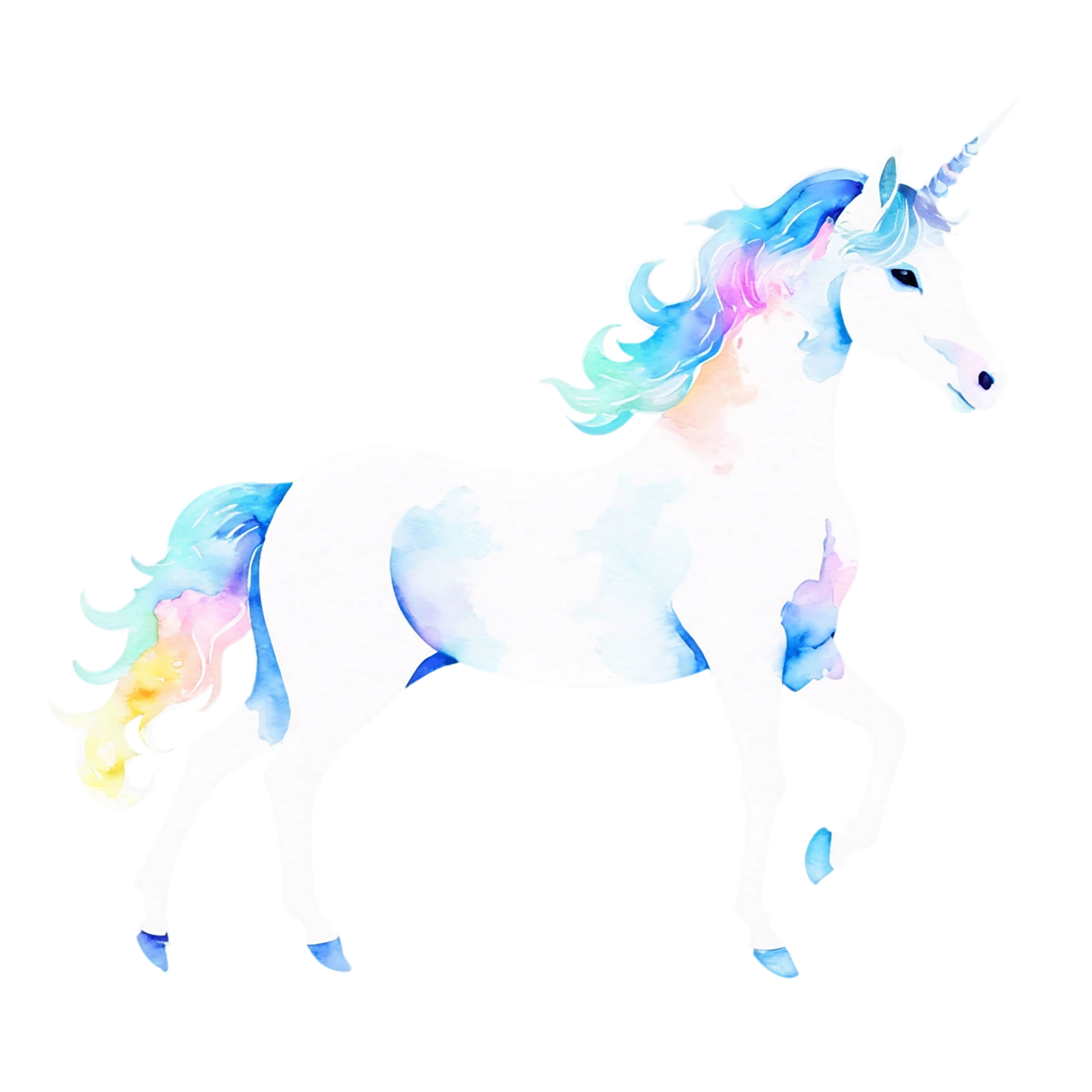 Unicorn watercolor sticker isolated on transparent background #22924