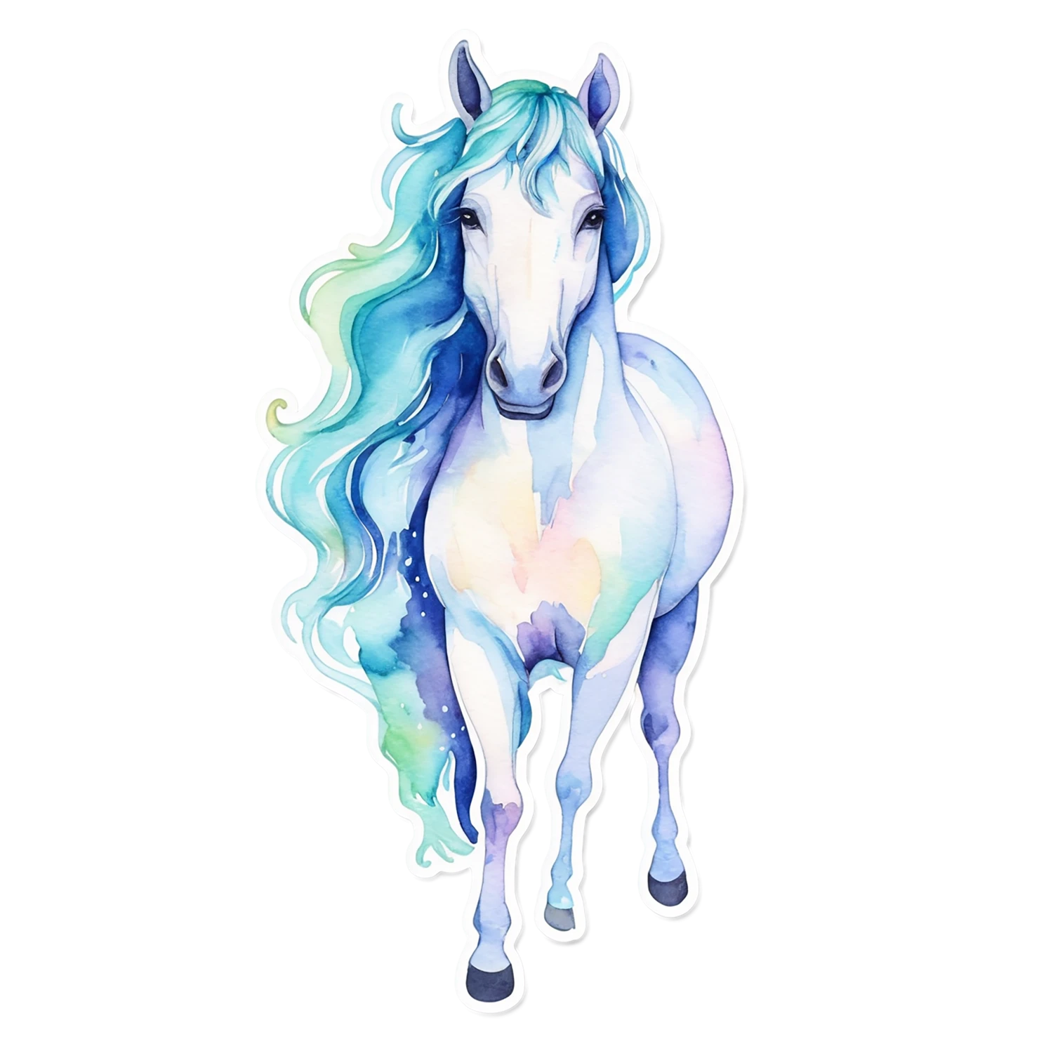 Unicorn watercolor sticker isolated on transparent background #23029