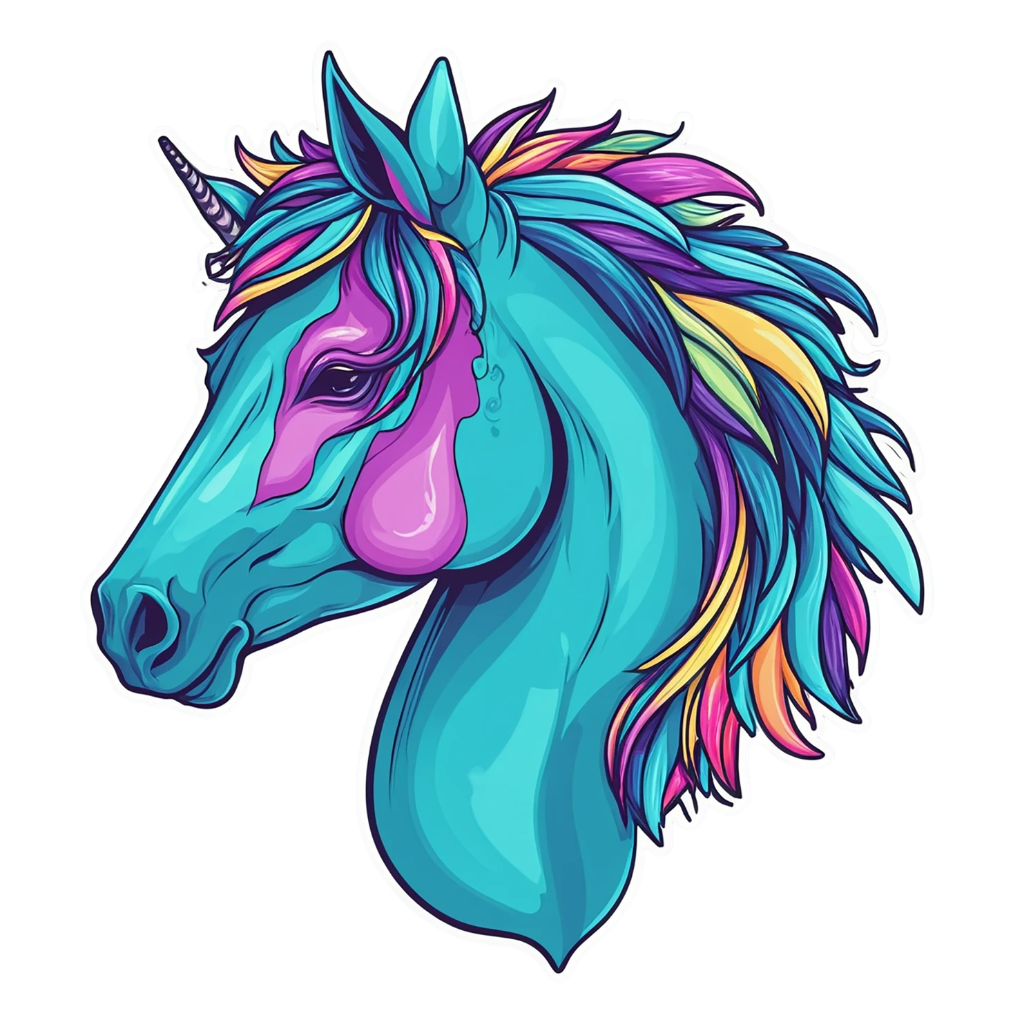 Unicorn cute sticker isolated on transparent background #23042
