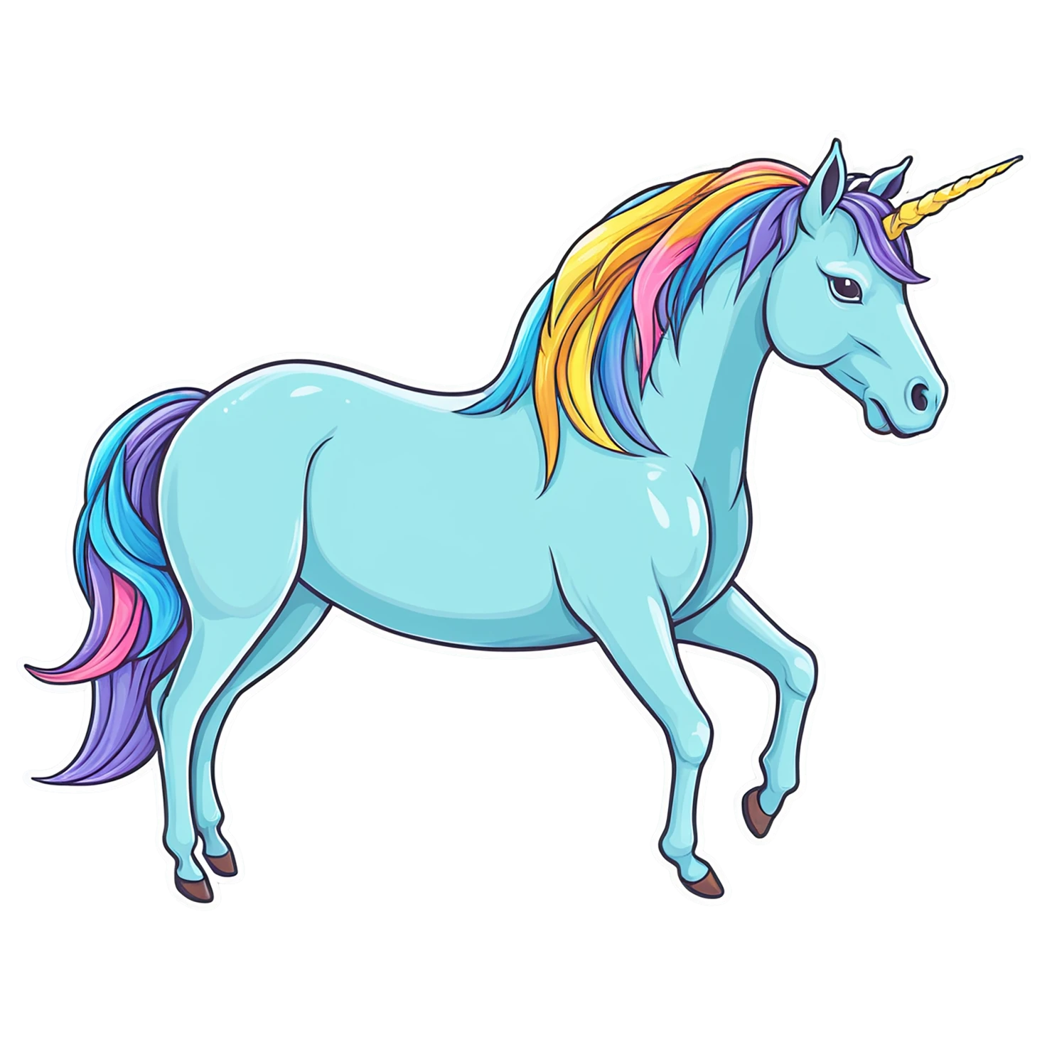 Unicorn cute sticker isolated on transparent background #23045