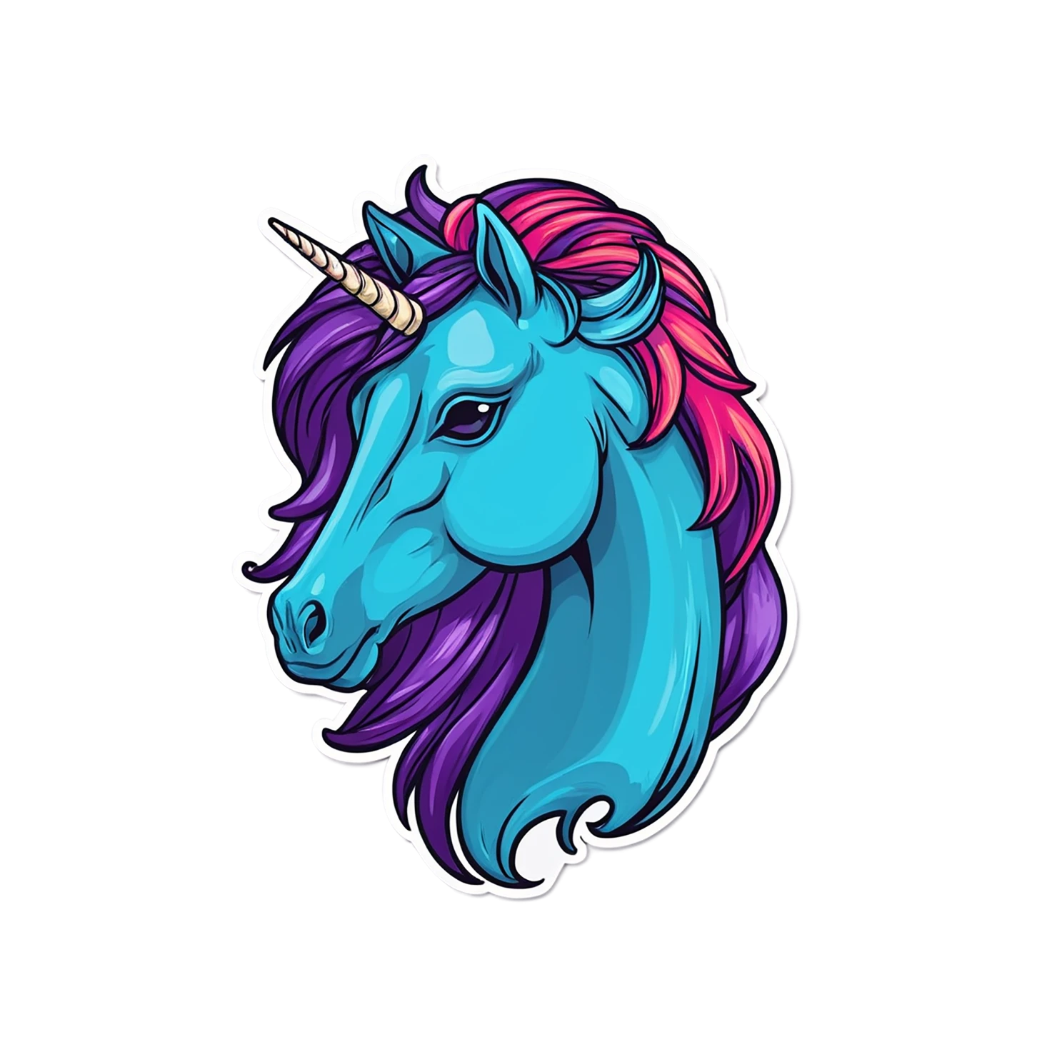 Unicorn cute sticker isolated on transparent background #23052