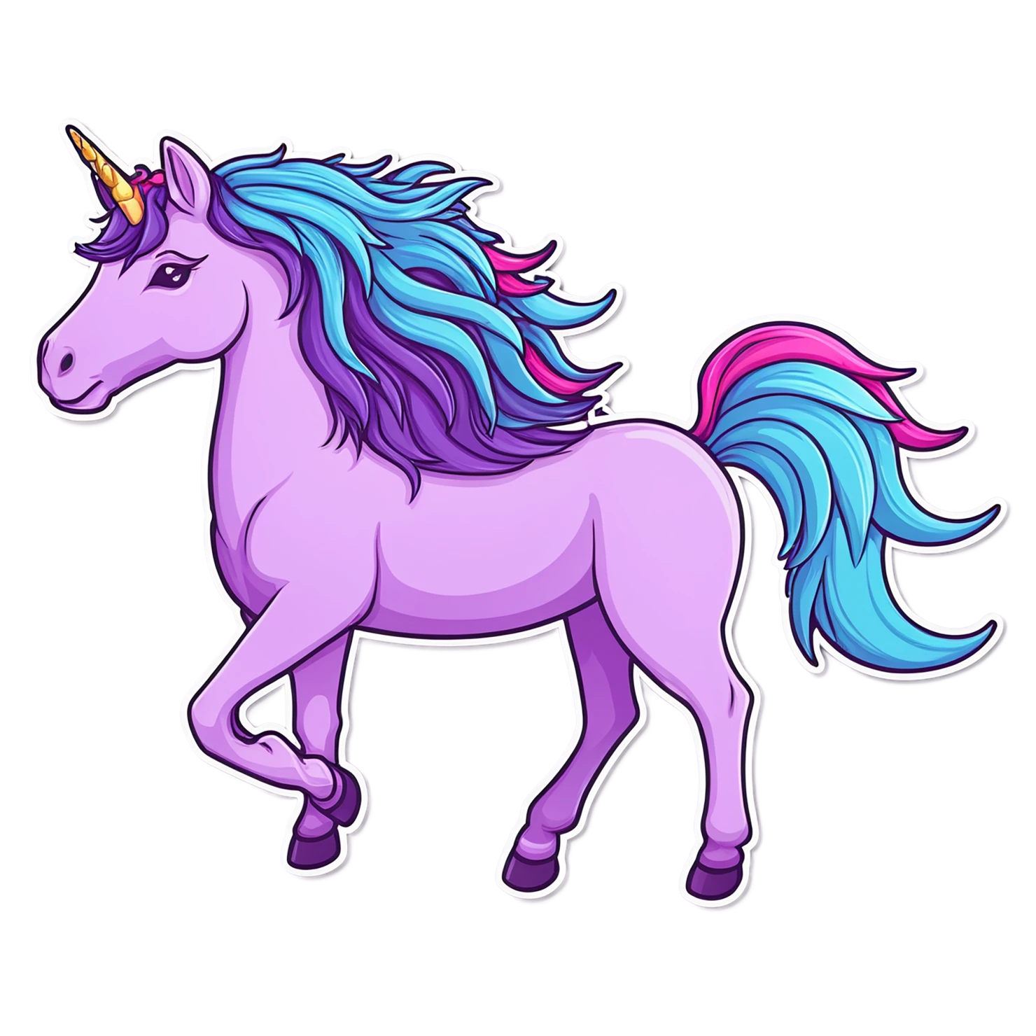 Unicorn cute sticker isolated on transparent background #23053