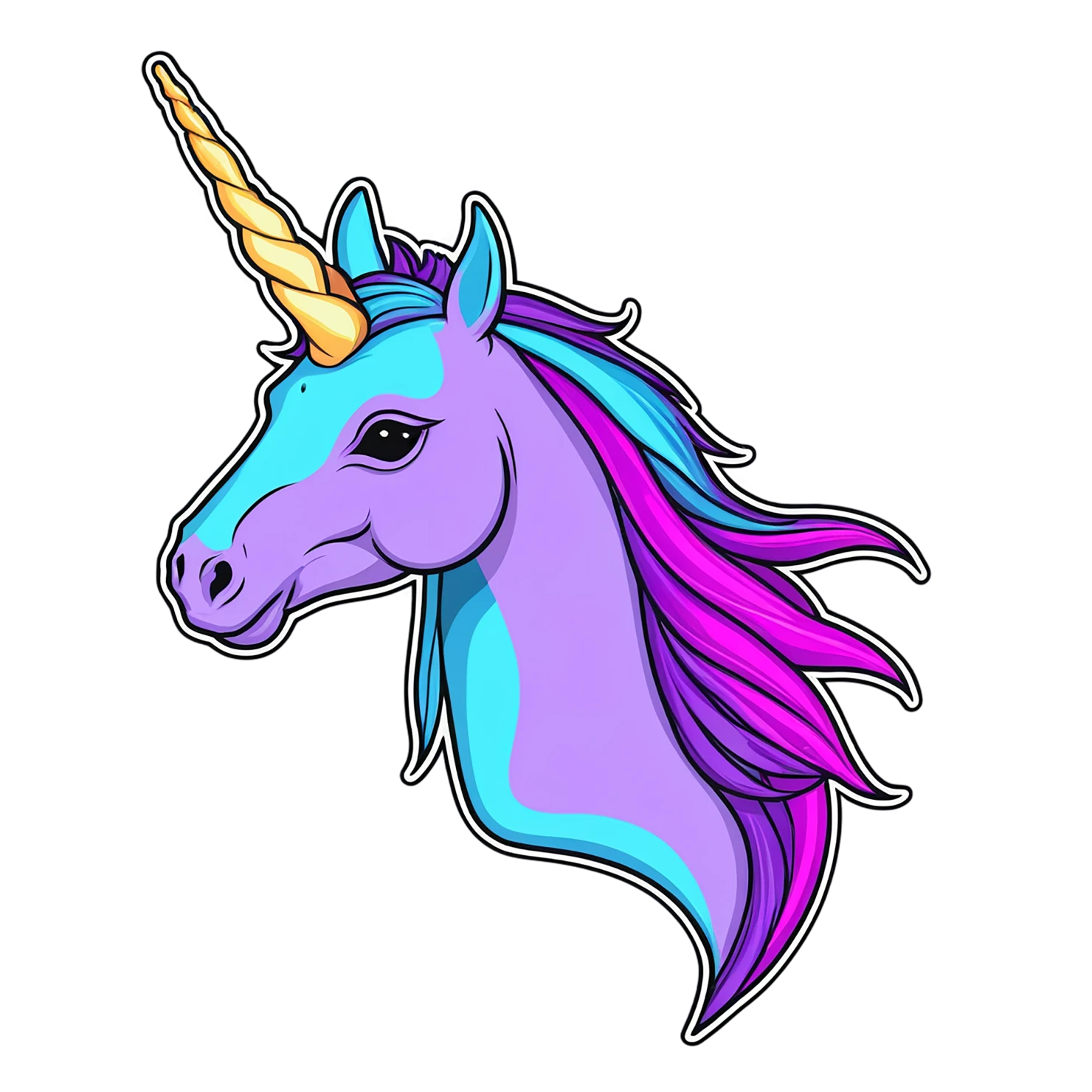 Unicorn cute sticker isolated on transparent background #23054