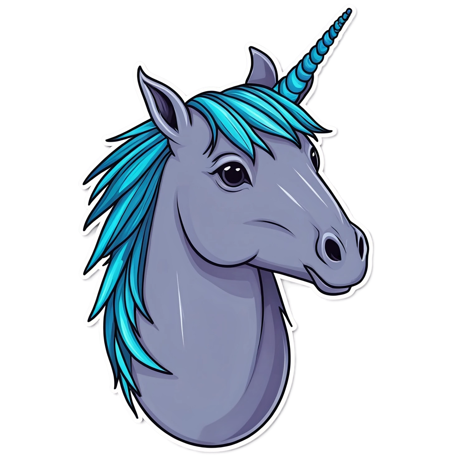 Unicorn cute sticker isolated on transparent background #23055