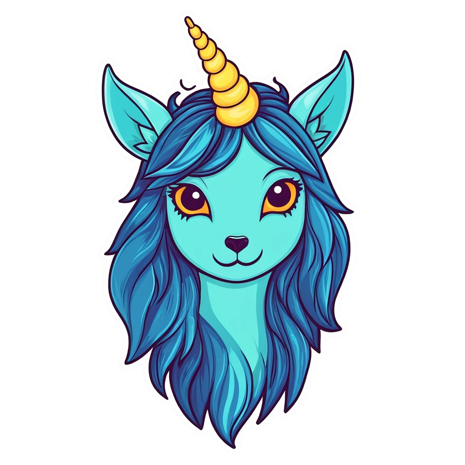 Unicorn cute sticker isolated on transparent background #23057