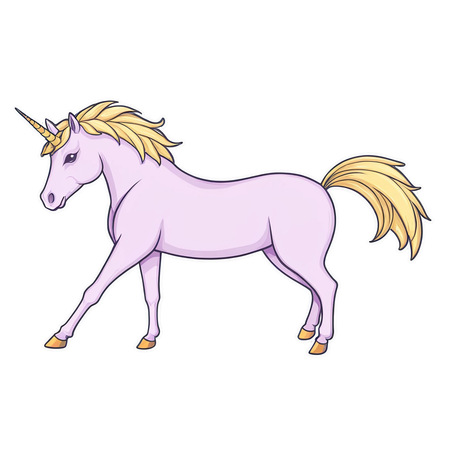 Unicorn cute sticker isolated on transparent background #23058